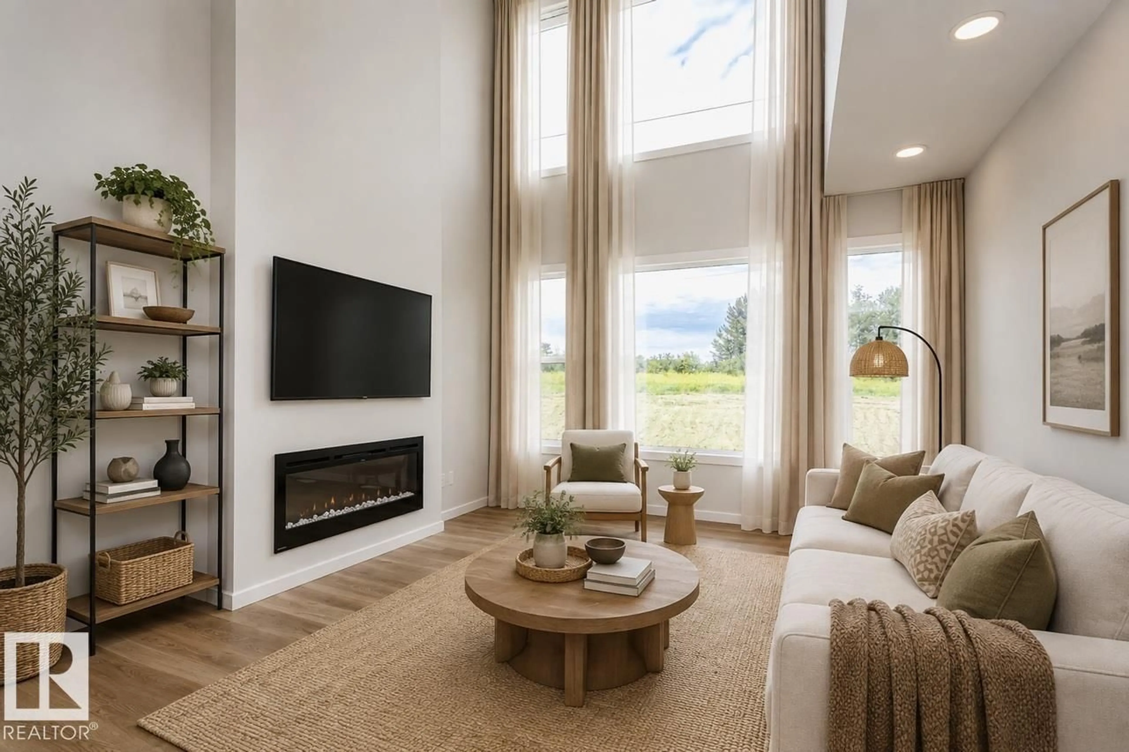 Living room with furniture, unknown for 22 MARIGOLD AV, Fort Saskatchewan Alberta T8L4S7