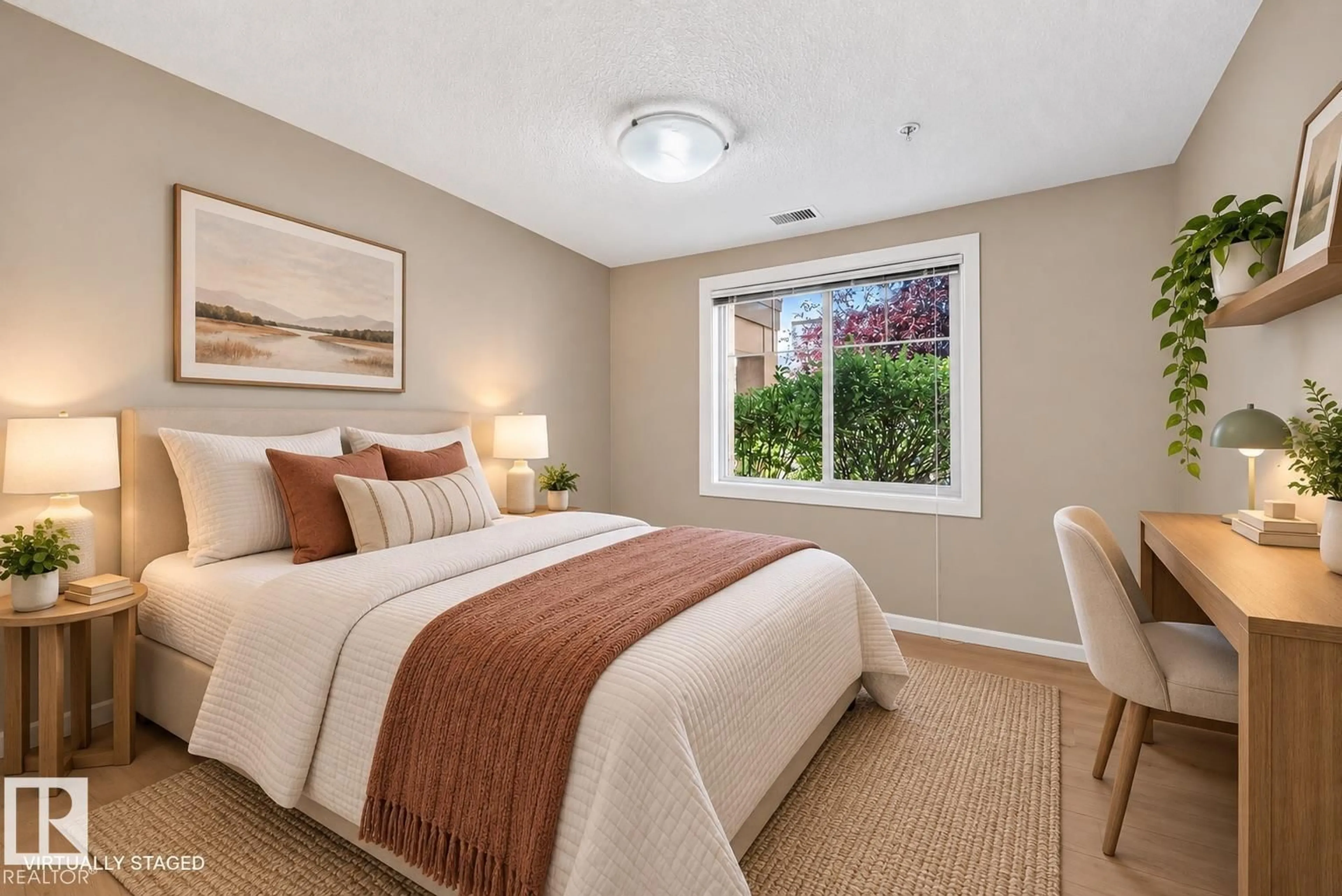 Bedroom with bed, carpet floor for 400 - 103 PALISADES WAY, Sherwood Park Alberta T8H0H4