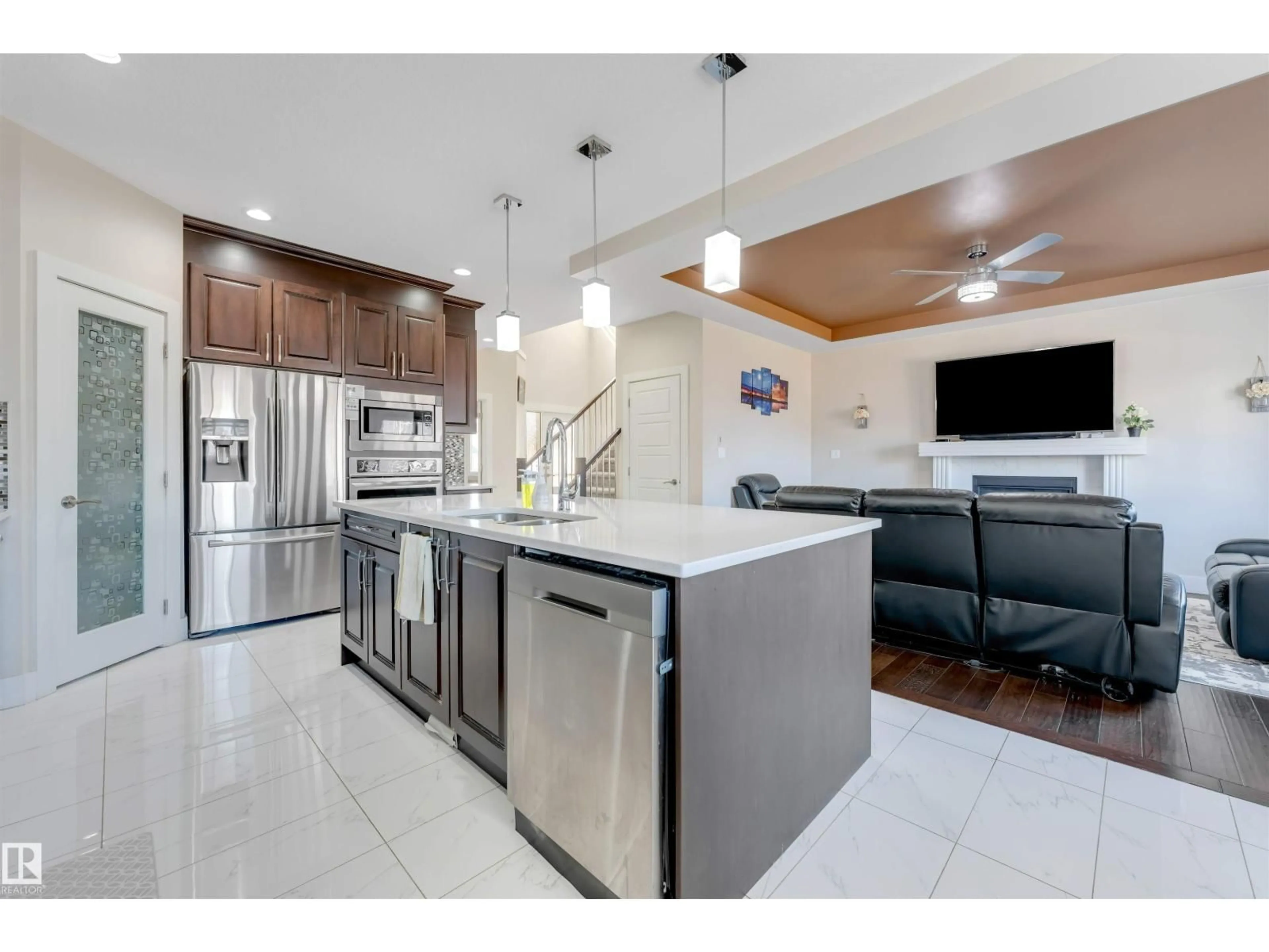 Open concept kitchen, ceramic/tile floor for 1943 ADAMSON TC, Edmonton Alberta T6W1A8