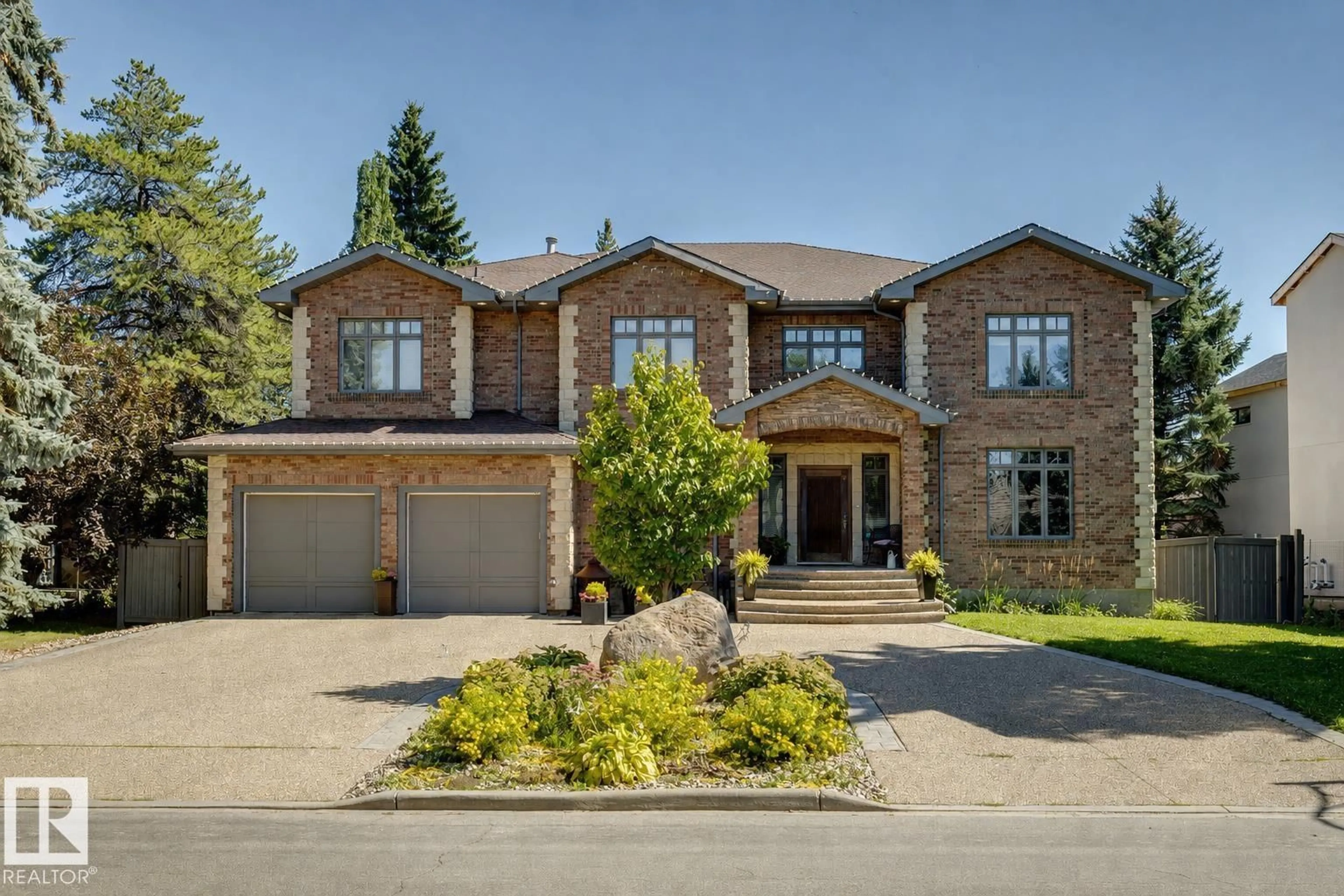 Home with brick exterior material, street for 5 RIVERSIDE CR, Edmonton Alberta T5N3M4