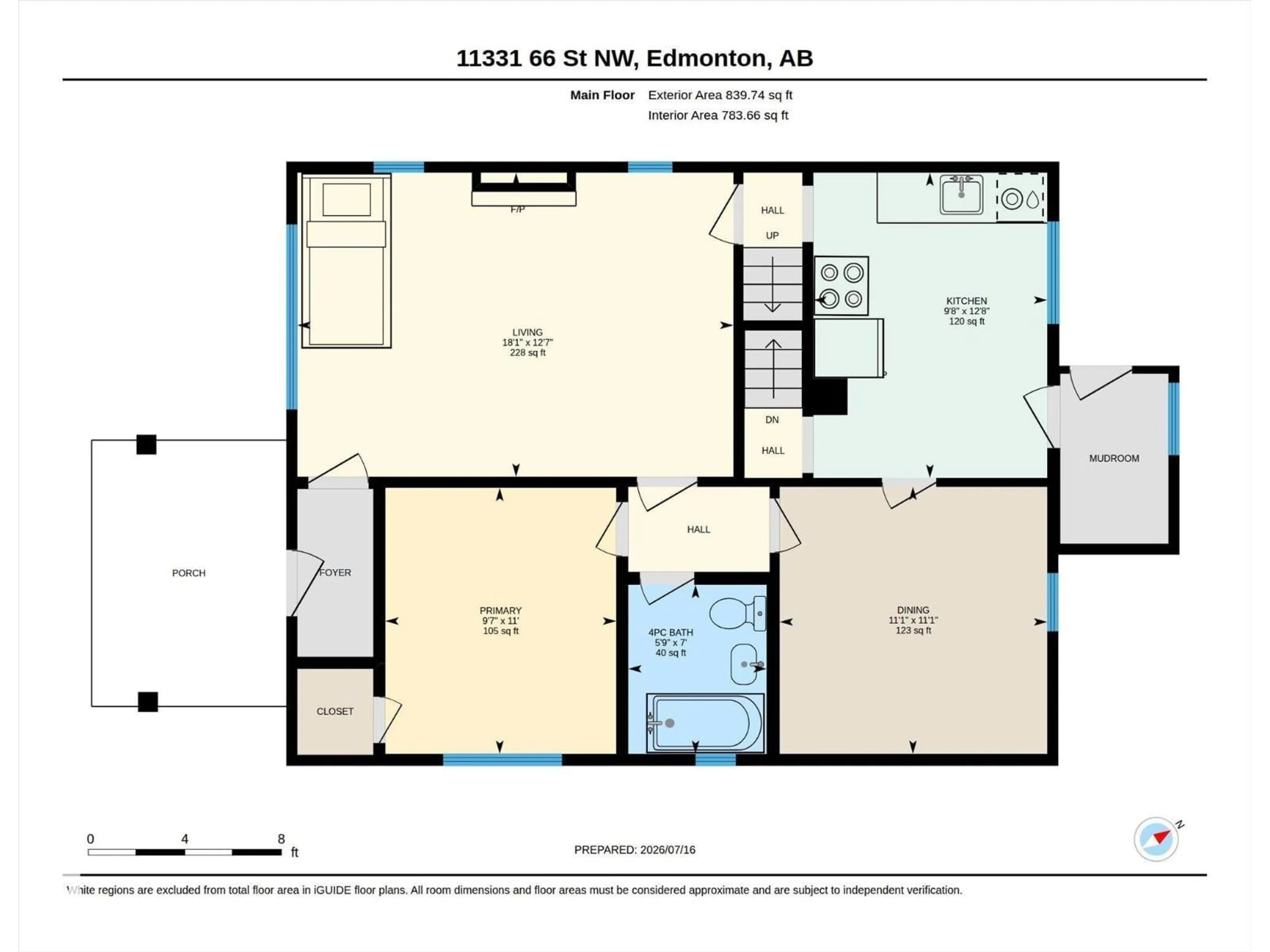 Floor plan for NW - 11331 66 ST, Edmonton Alberta T5B1H5