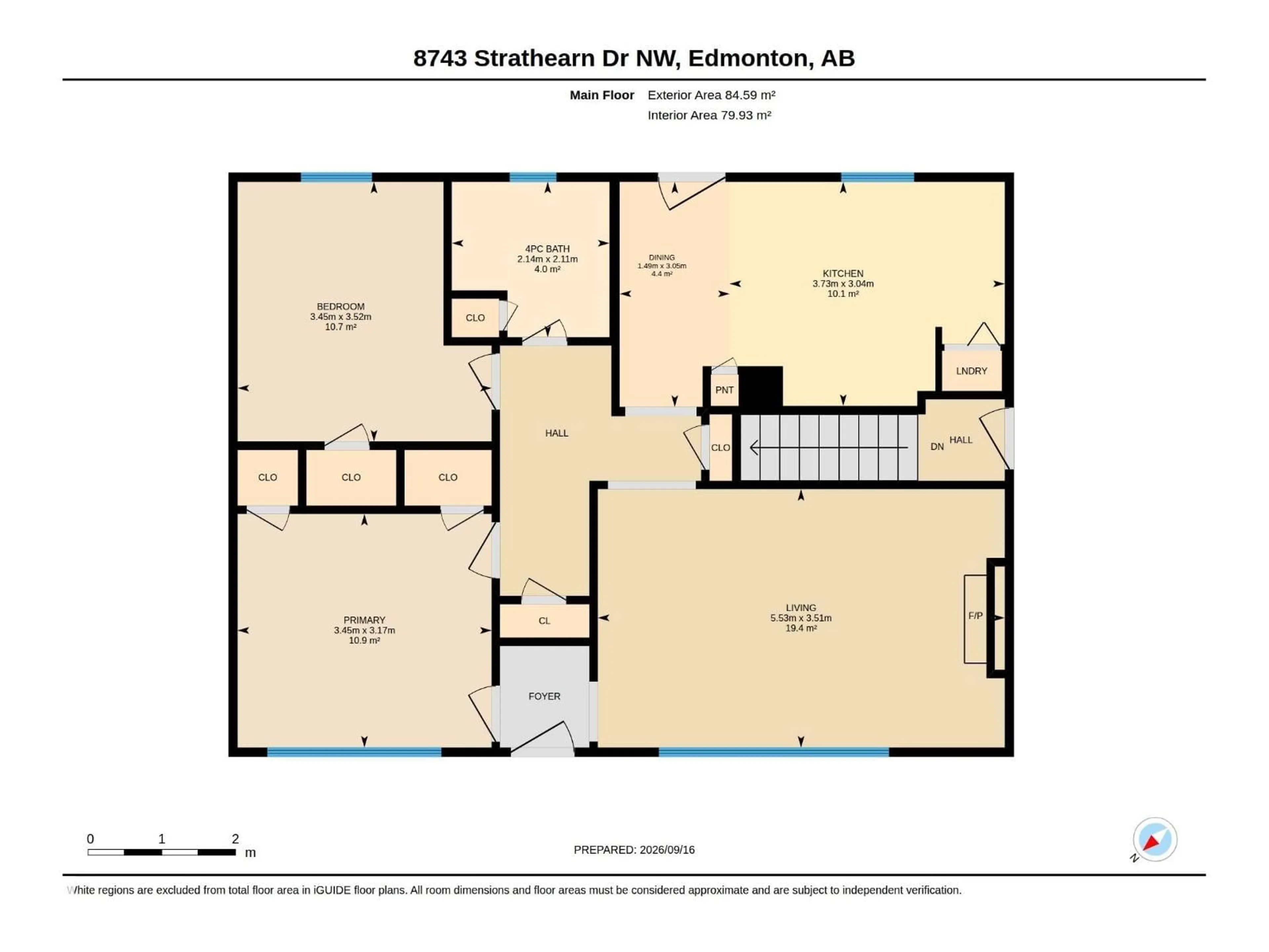 Floor plan for 8743 STRATHEARN DR, Edmonton Alberta T6C4C8