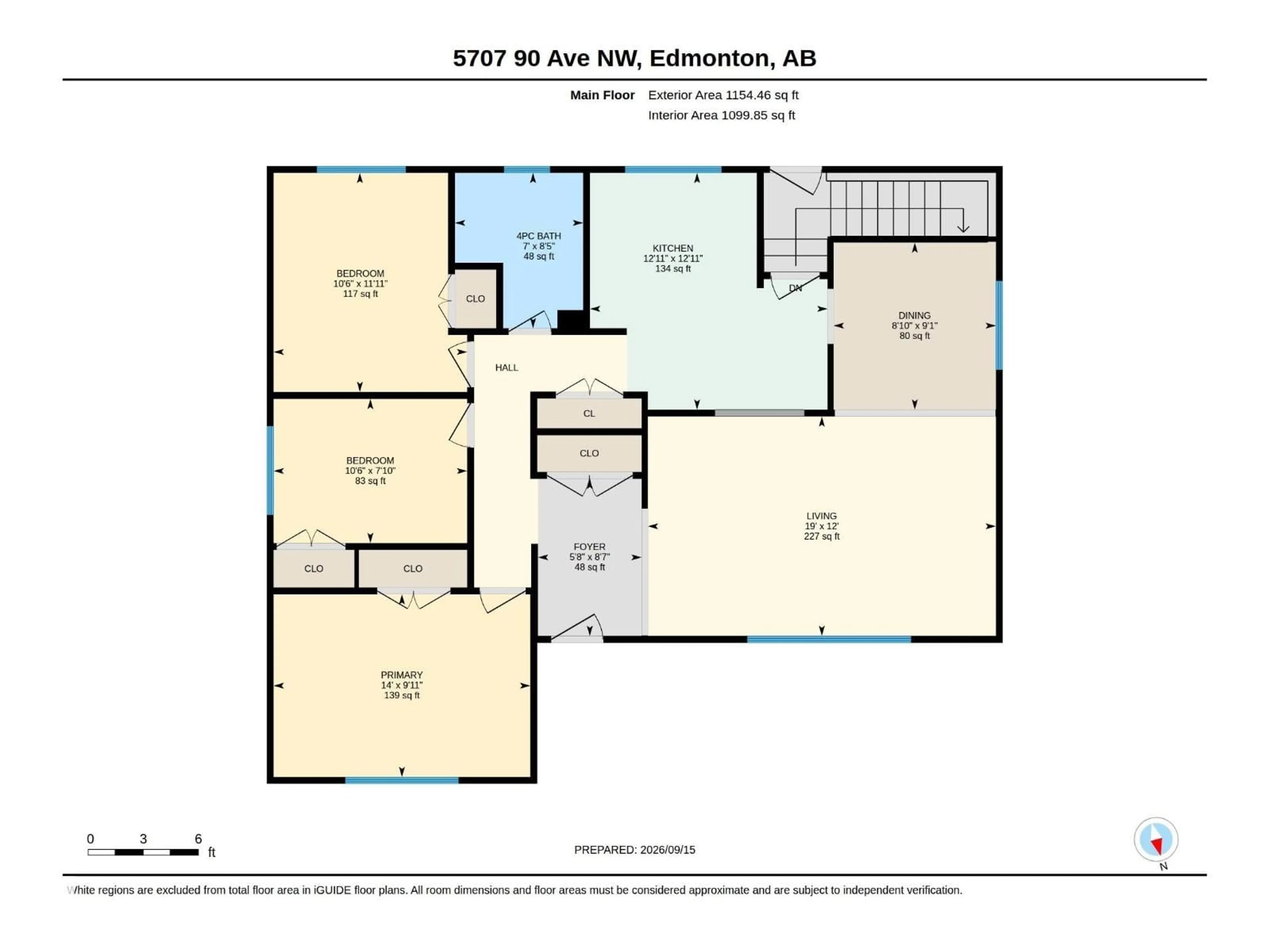 Floor plan for 5707 90 AV, Edmonton Alberta T6B0P1