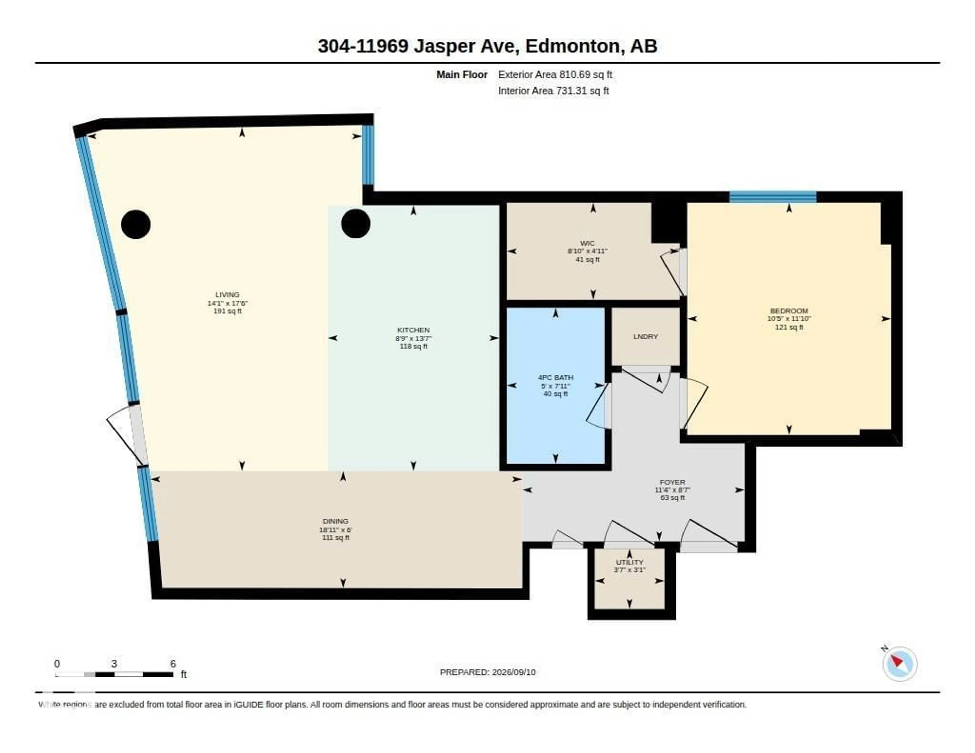 Floor plan for #304 - 11969 JASPER AV NW, Edmonton Alberta T5K0P1