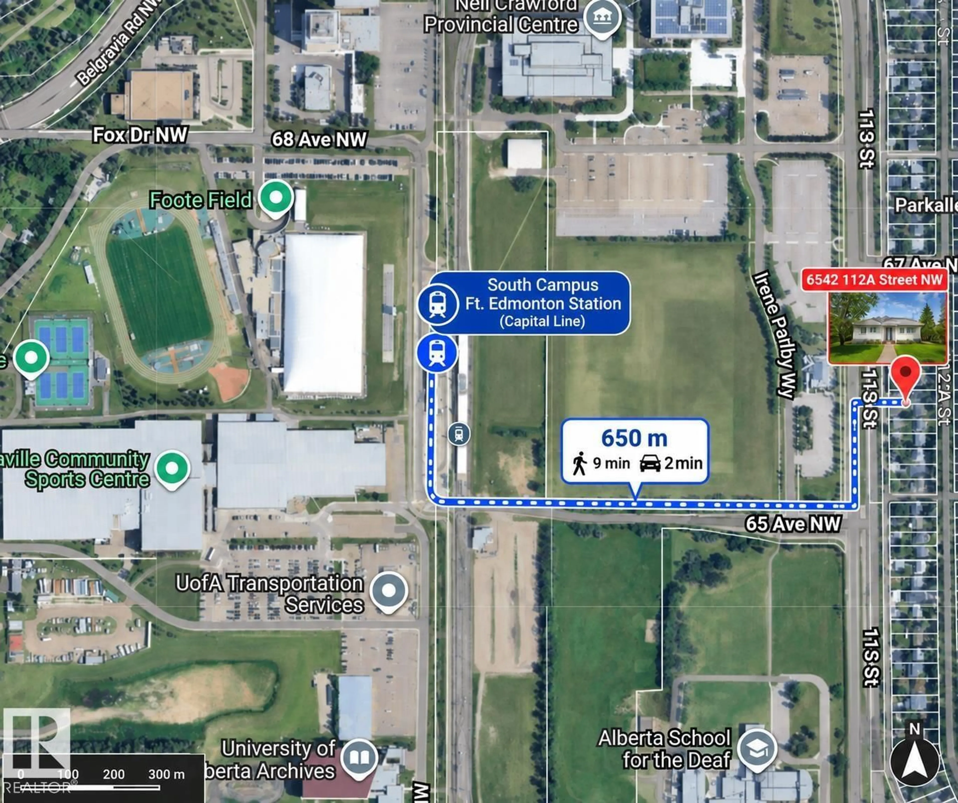 Picture of a map for 6542 112A ST, Edmonton Alberta T6H4R3
