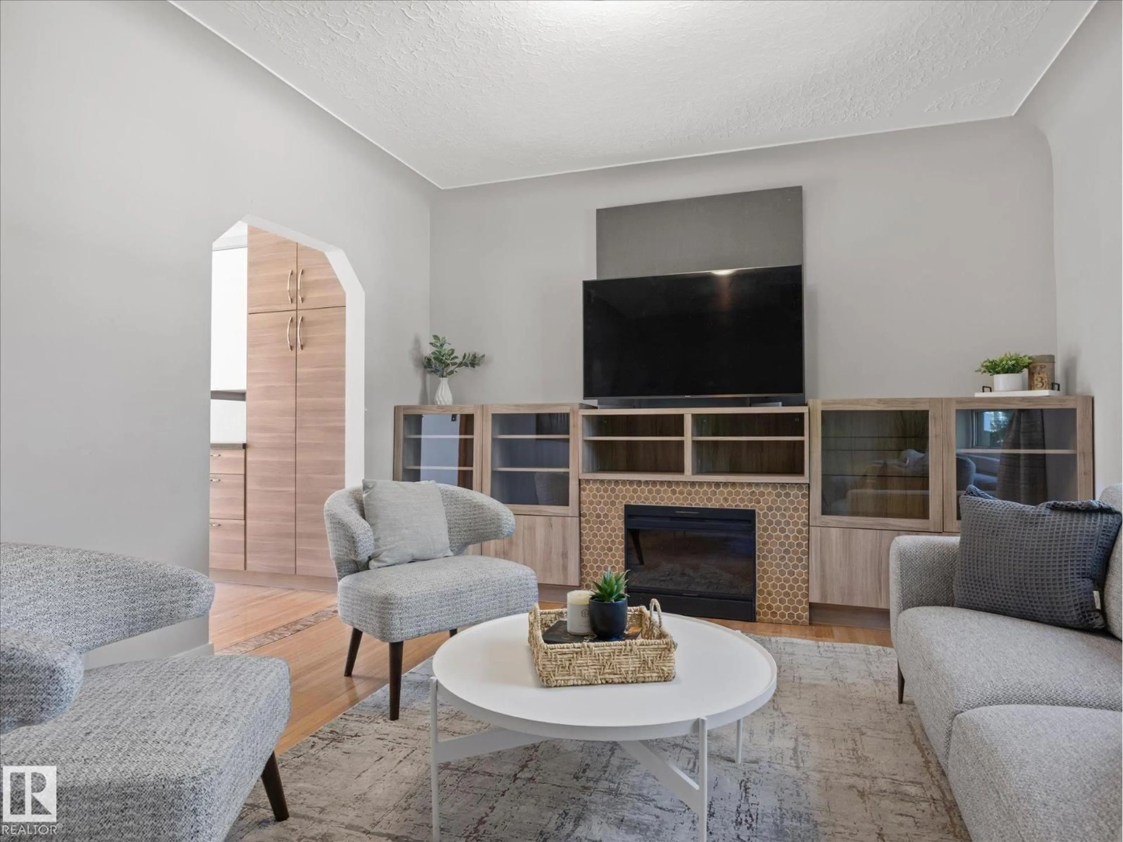 Living room with furniture, unknown for 11119 62 AV, Edmonton Alberta T6H1N3