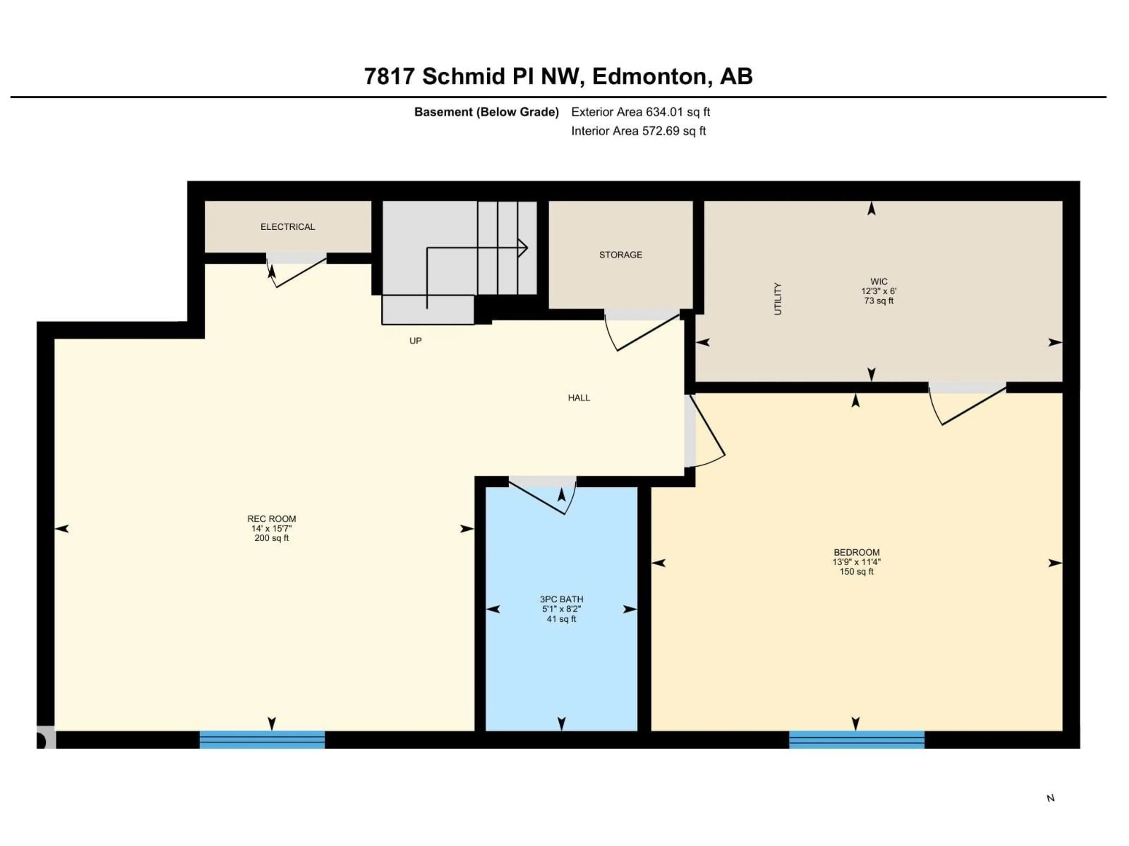 Floor plan for 7817 SCHMID PL, Edmonton Alberta T6R0K8