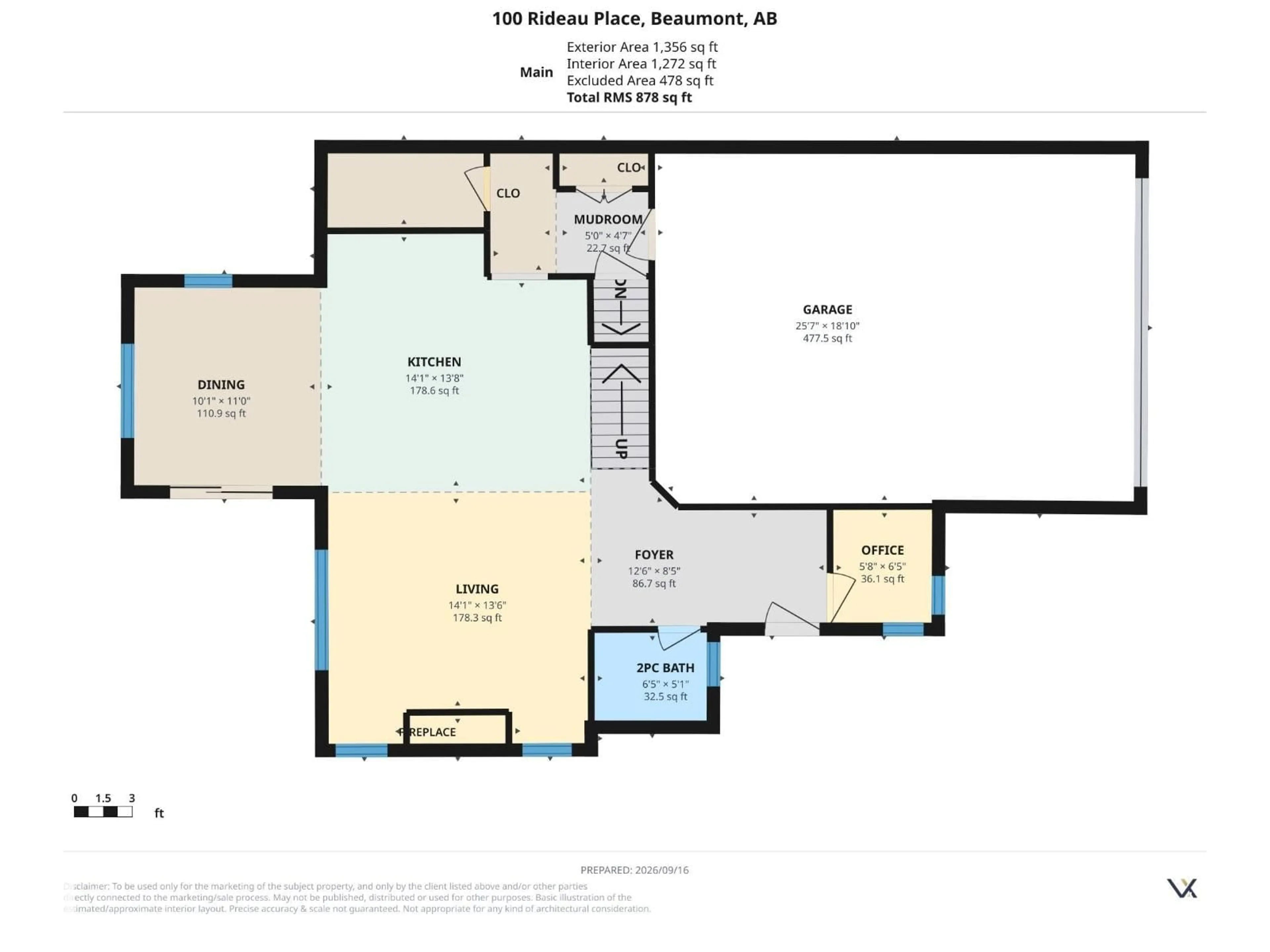 Floor plan for 100 RIDEAU PL, Beaumont Alberta T4X1Z6