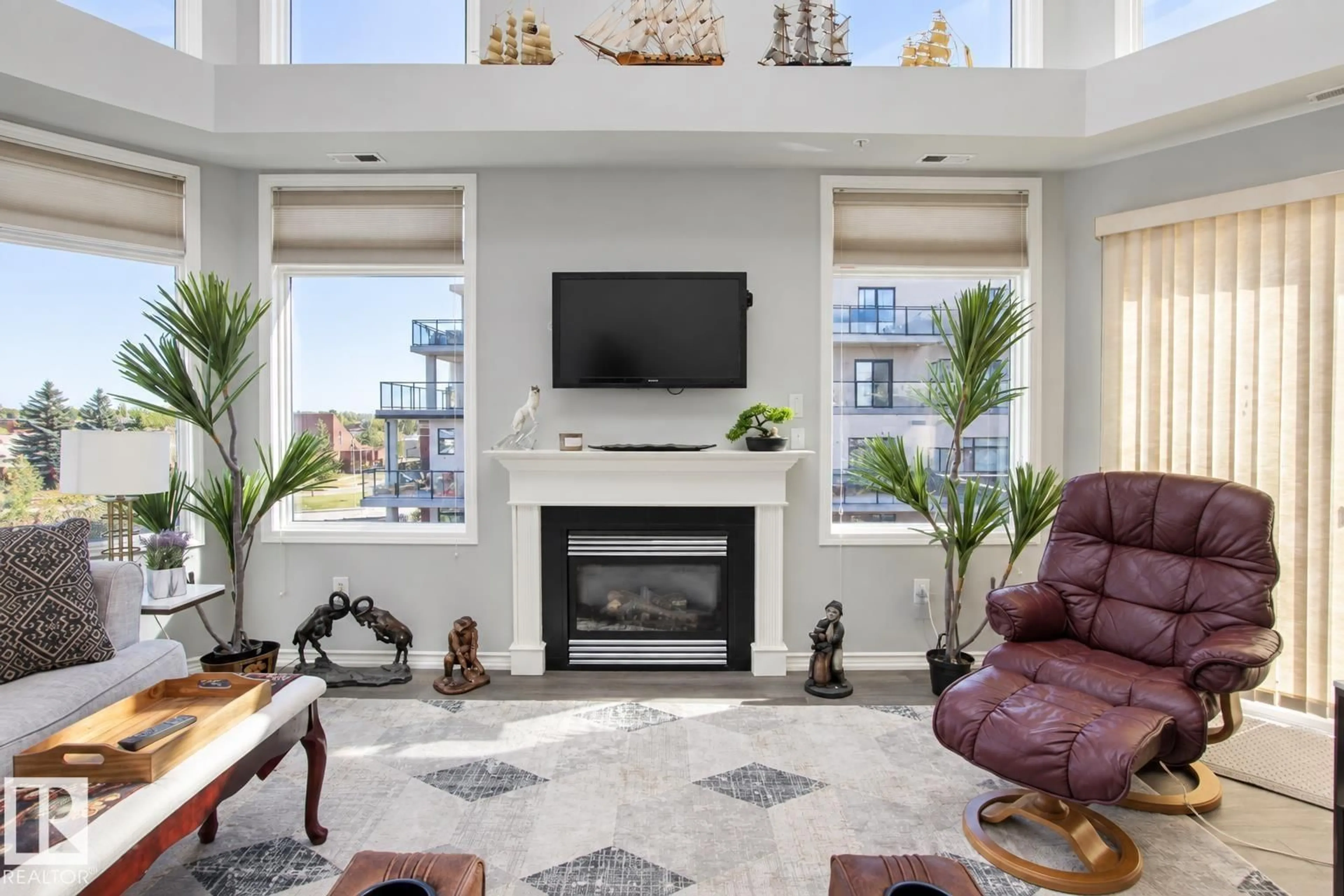 Living room with furniture, ceramic/tile floor for #502 - 121 FESTIVAL WY, Sherwood Park Alberta T8A3B4