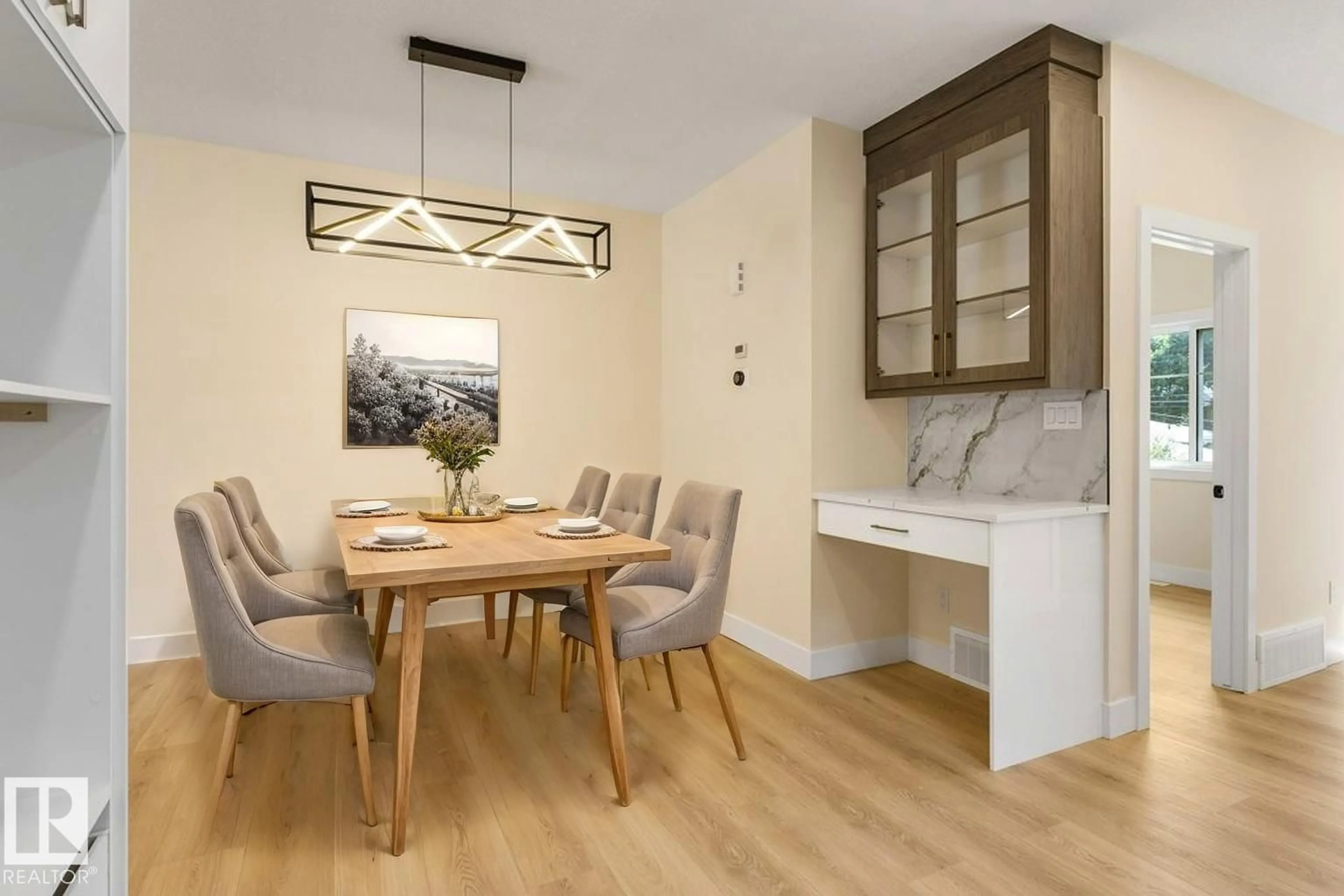 Dining room, wood/laminate floor for NW - 10323 79 ST, Edmonton Alberta T6A3G7