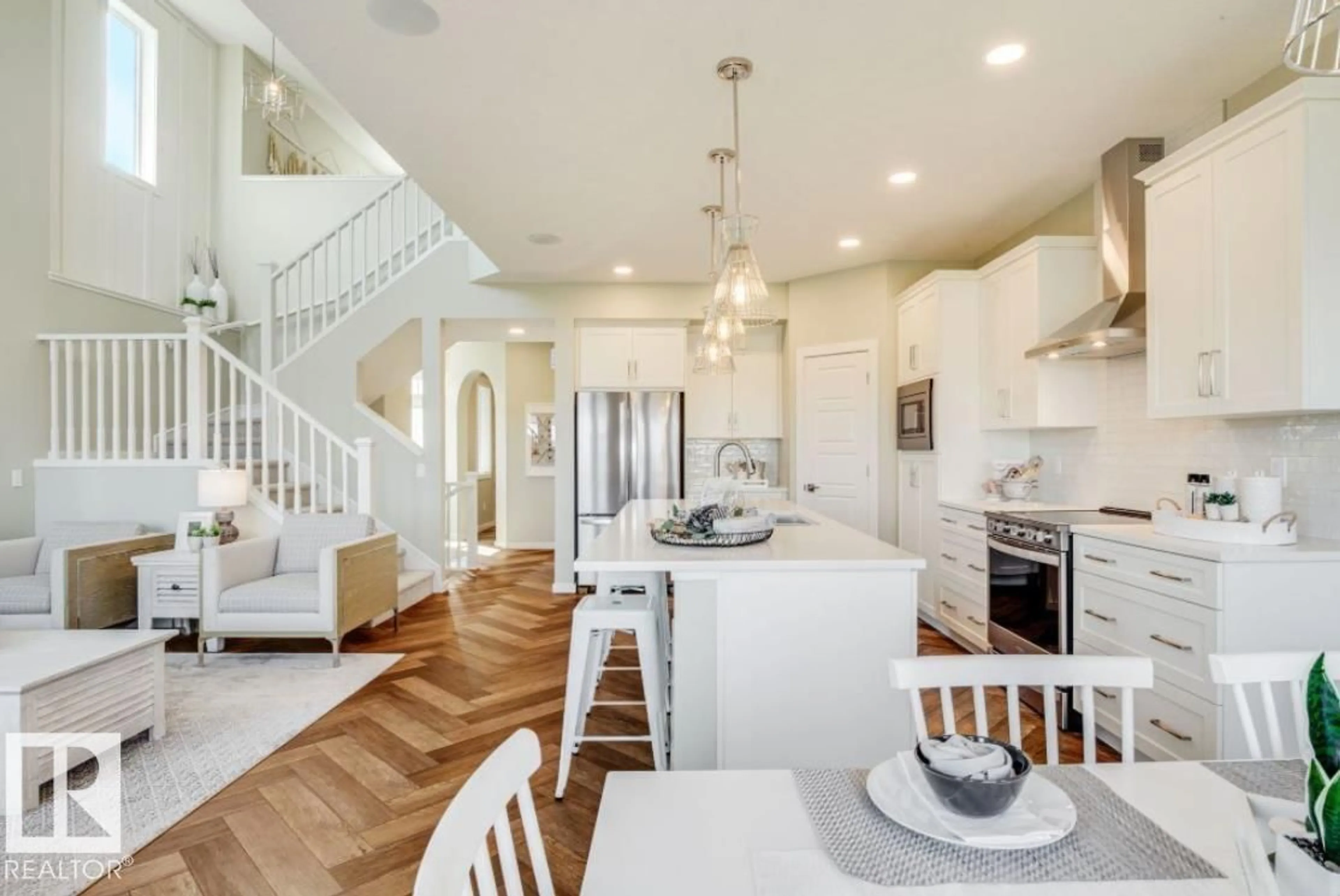 Open concept kitchen, ceramic/tile floor for 2345 MUCKLEPLUM WY, Edmonton Alberta T6X3J9