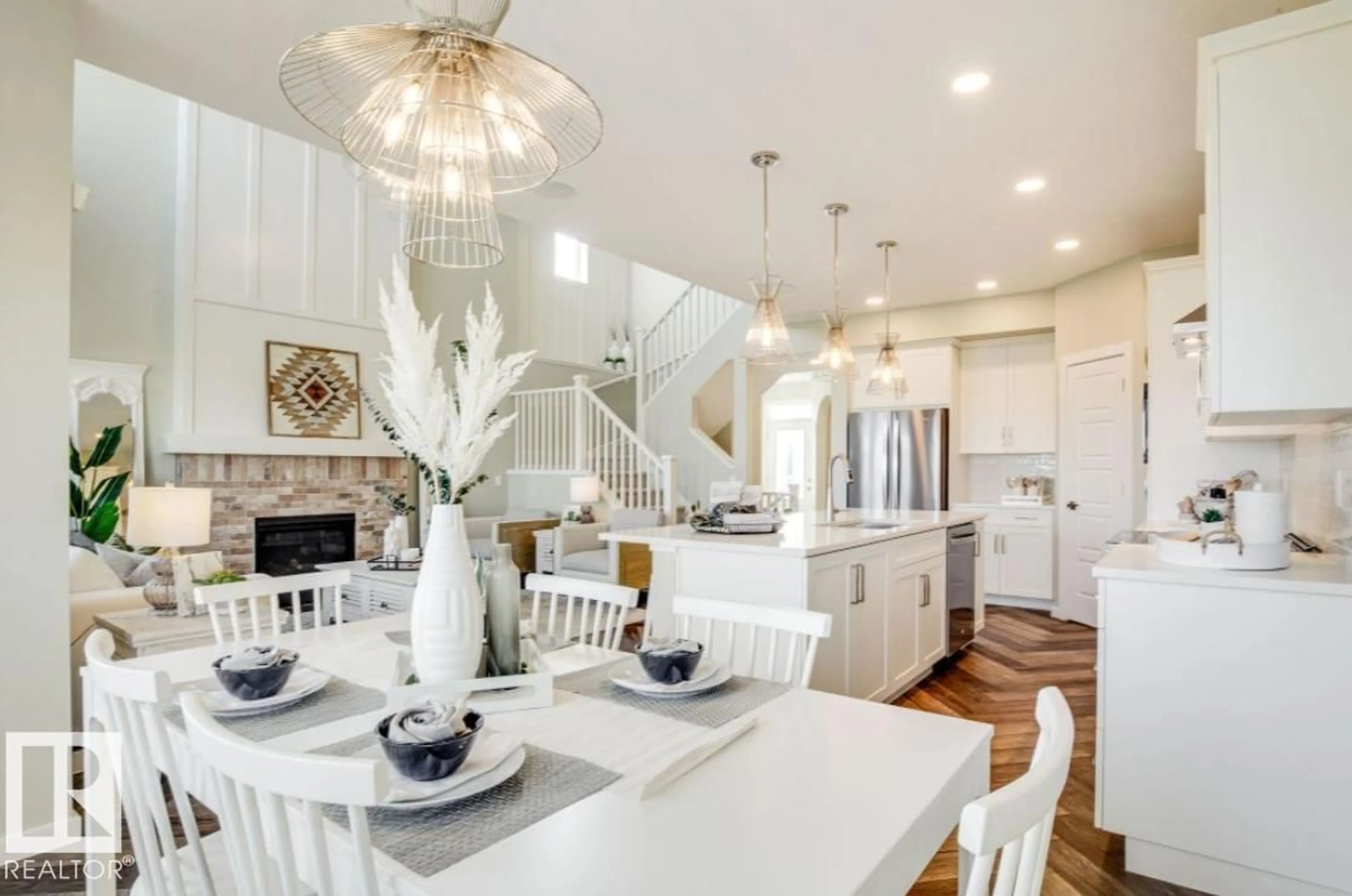 Open concept kitchen, ceramic/tile floor for 2345 MUCKLEPLUM WY, Edmonton Alberta T6X3J9
