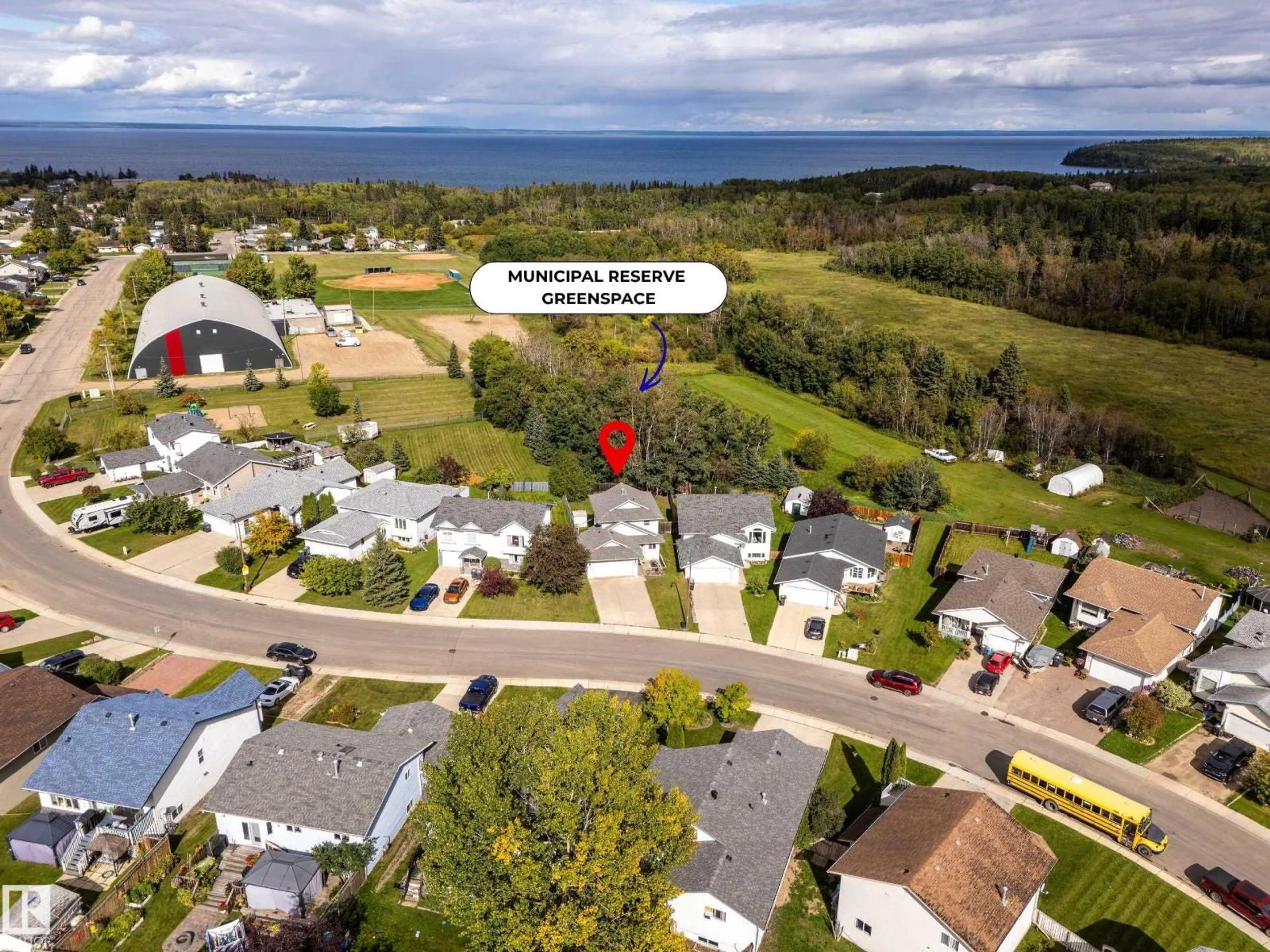 A pic from outside/outdoor area/front of a property/back of a property/a pic from drone, water/lake/river/ocean view for 1912 6 ST, Cold Lake Alberta T9M1M3