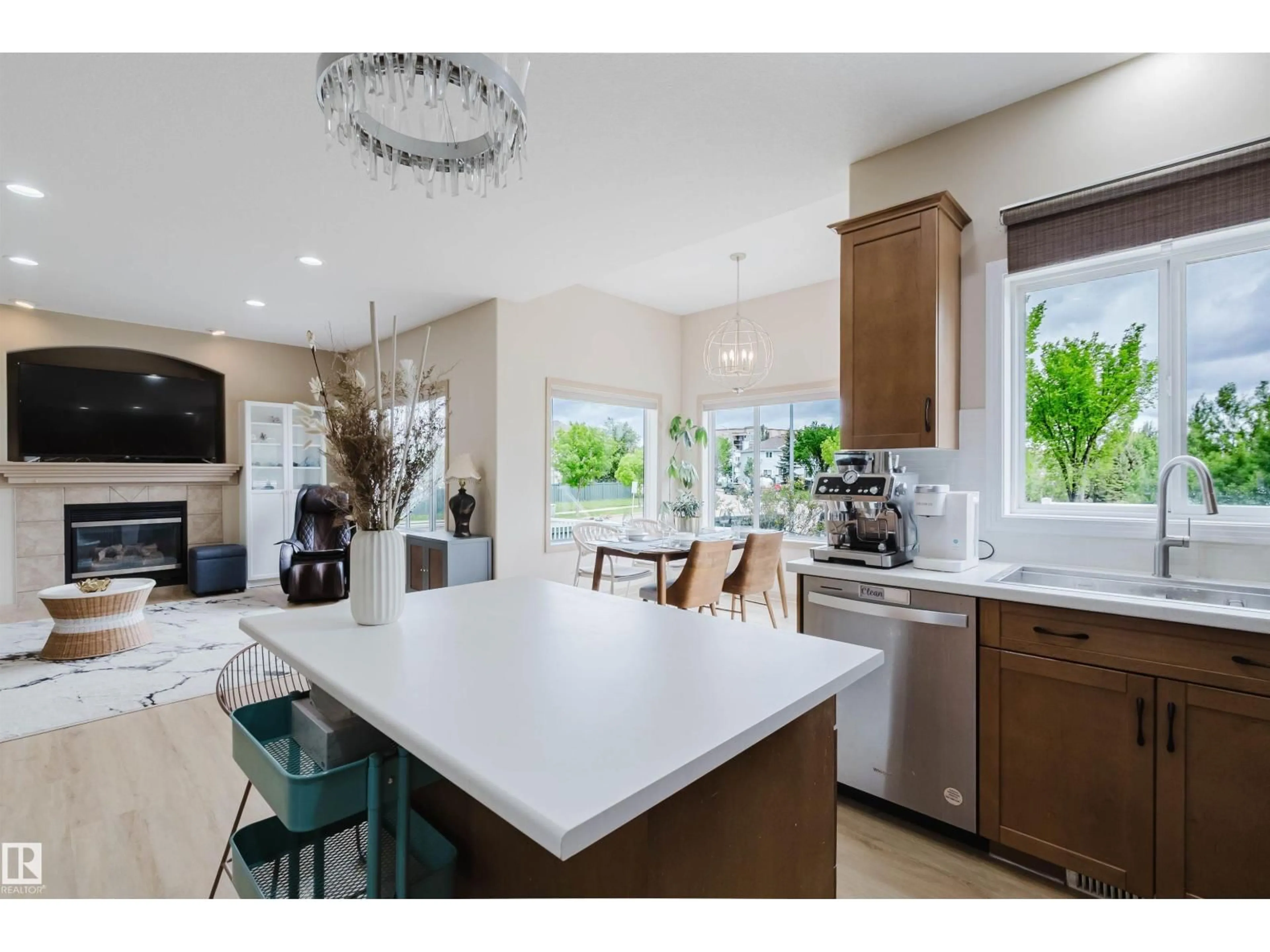 Open concept kitchen, ceramic/tile floor for 2236 GARNETT CO NW, Edmonton Alberta T5T6S6