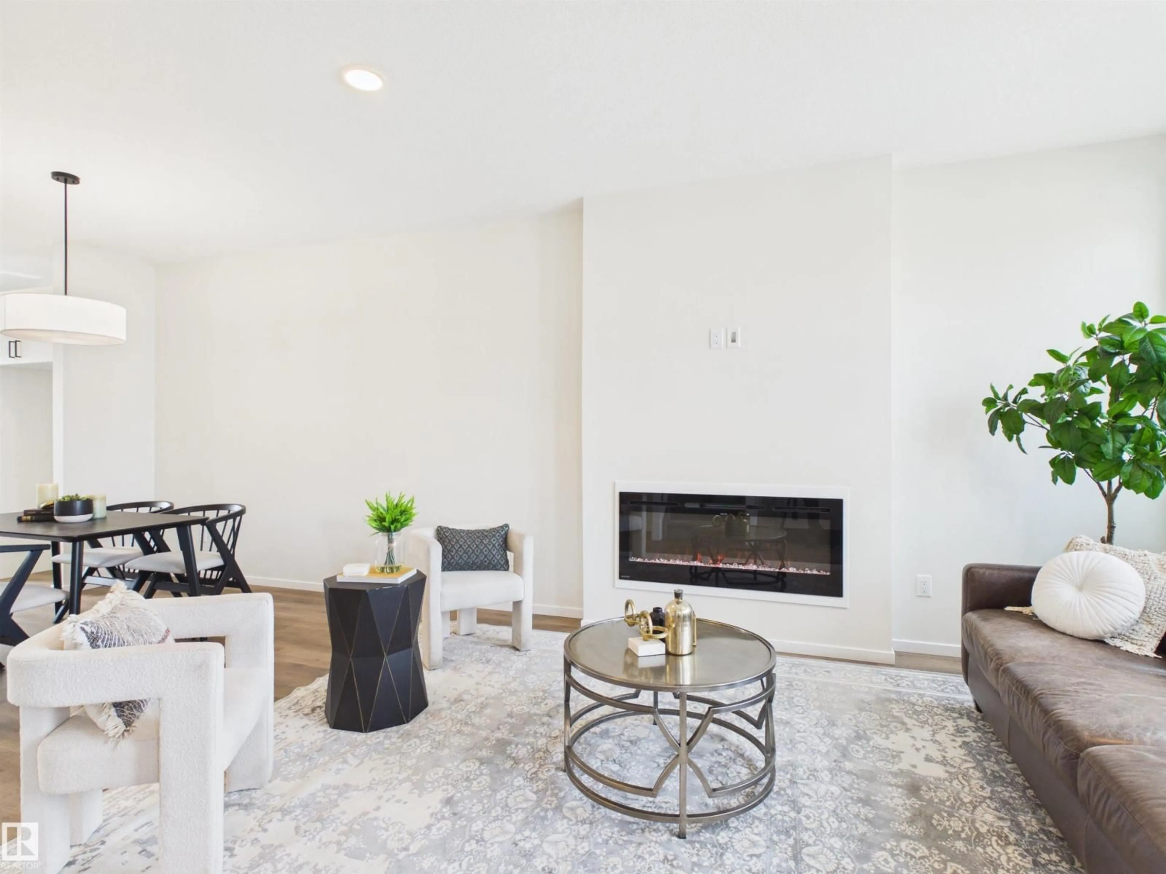 Living room with furniture, unknown for 87 SERENO LN, Fort Saskatchewan Alberta T8L0Z9