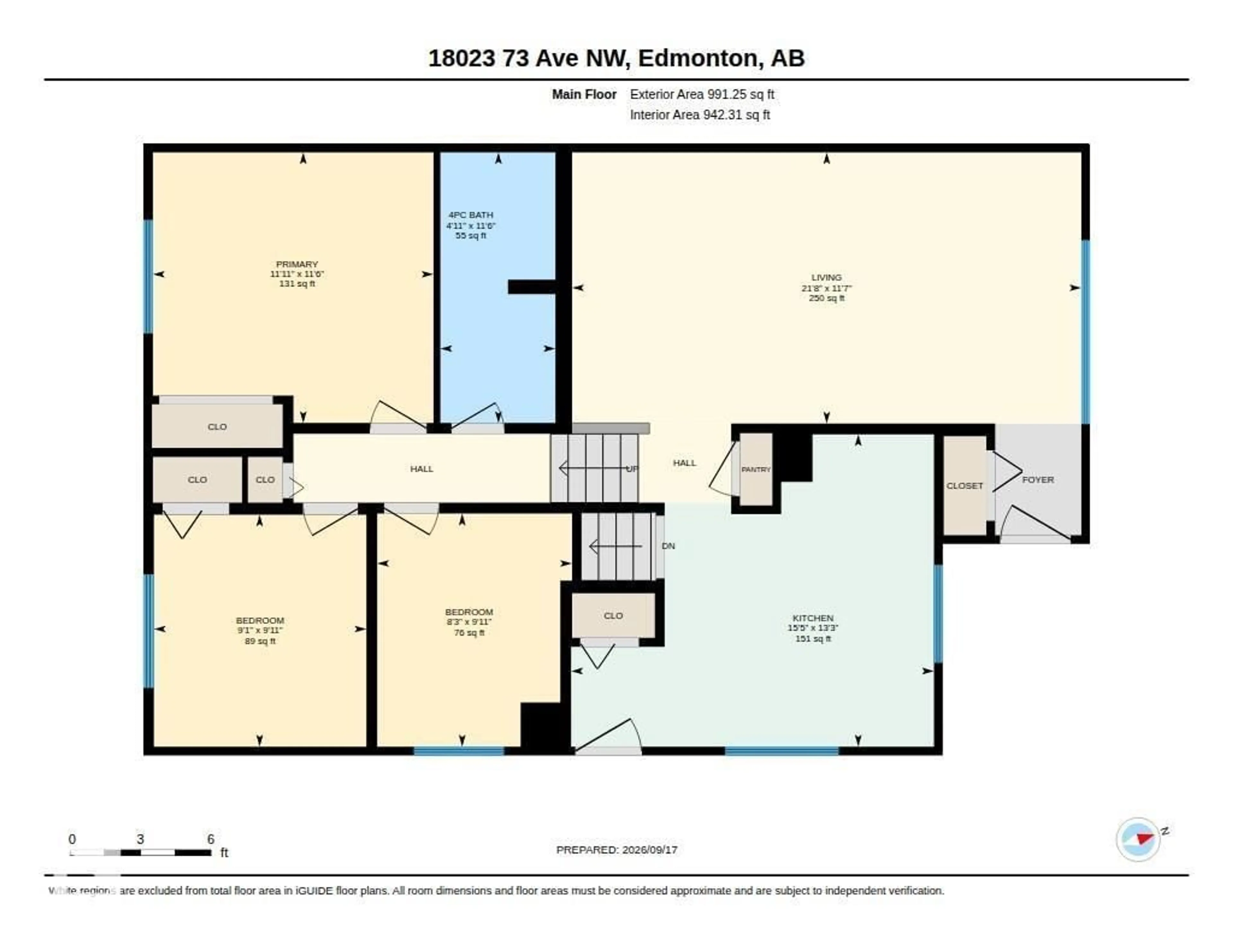 Floor plan for 18023 73 AV, Edmonton Alberta T5T3K2
