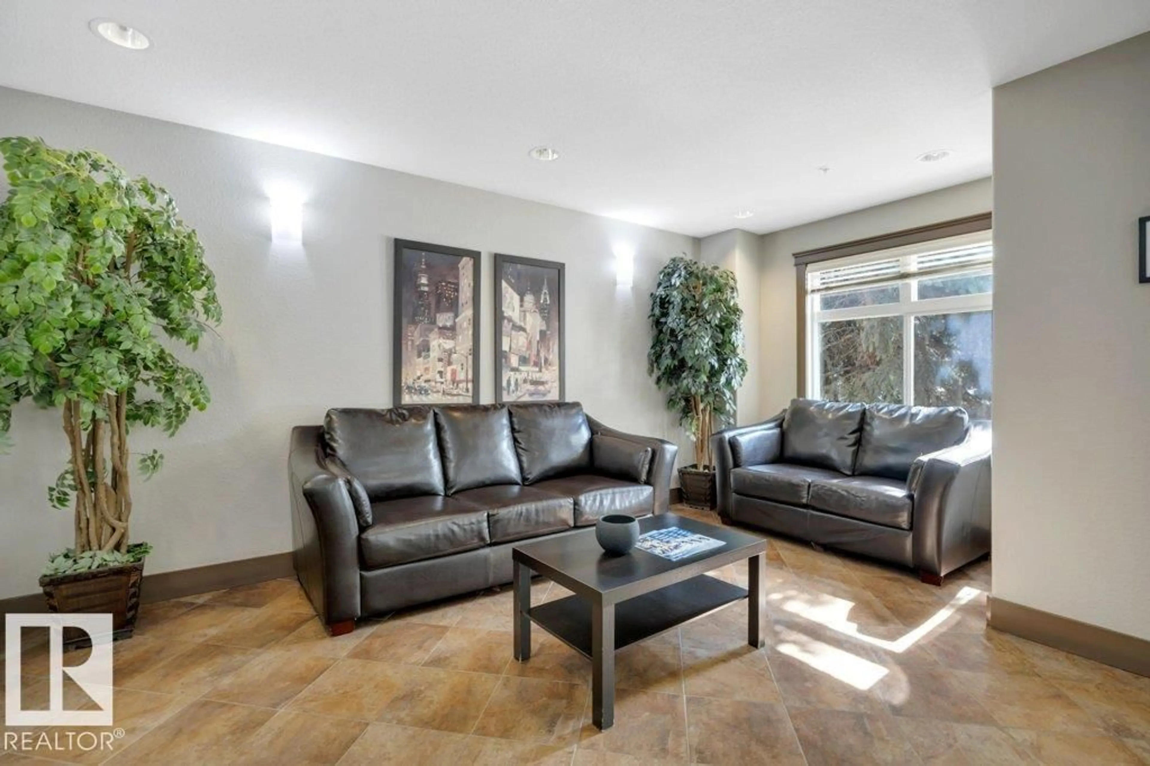 Living room with furniture, ceramic/tile floor for #114 - 11615 ELLERSLIE RD, Edmonton Alberta T6W0J3