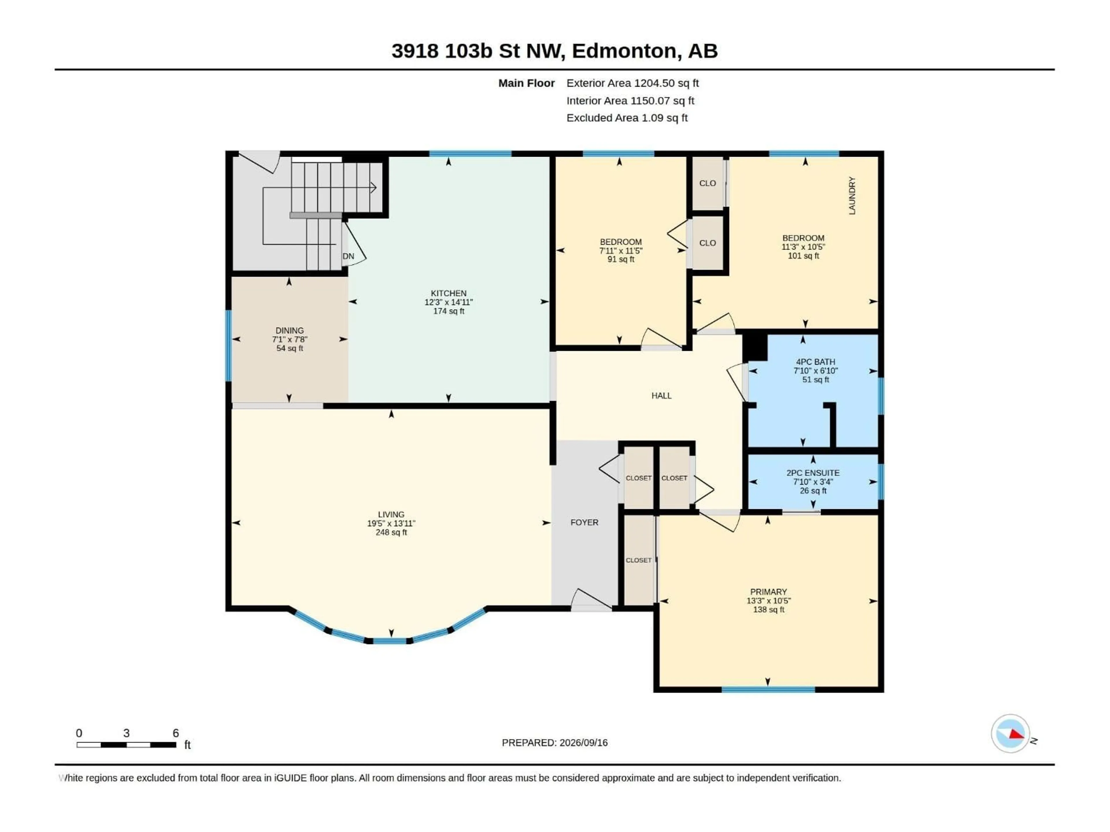 Floor plan for NW - 3918 103B ST, Edmonton Alberta T6J2X9