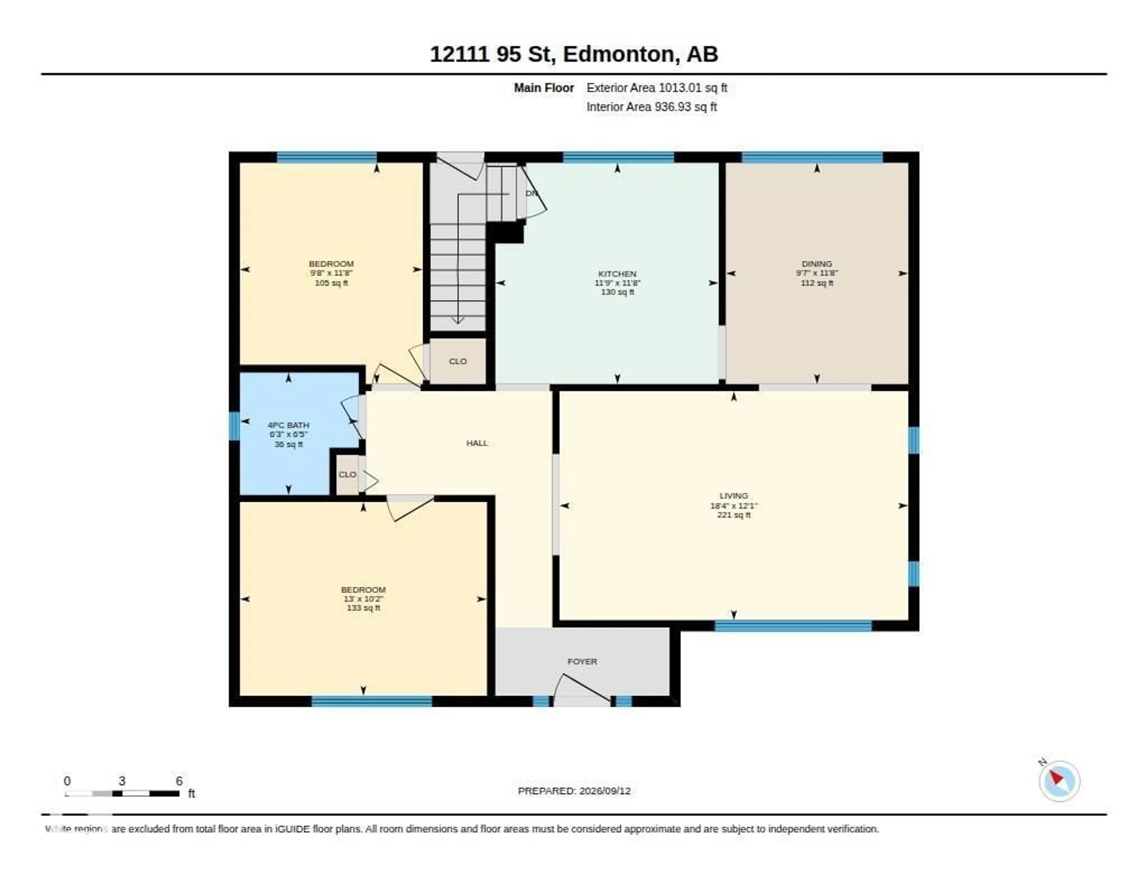 Floor plan for 12111 95 ST, Edmonton Alberta T5G1M9