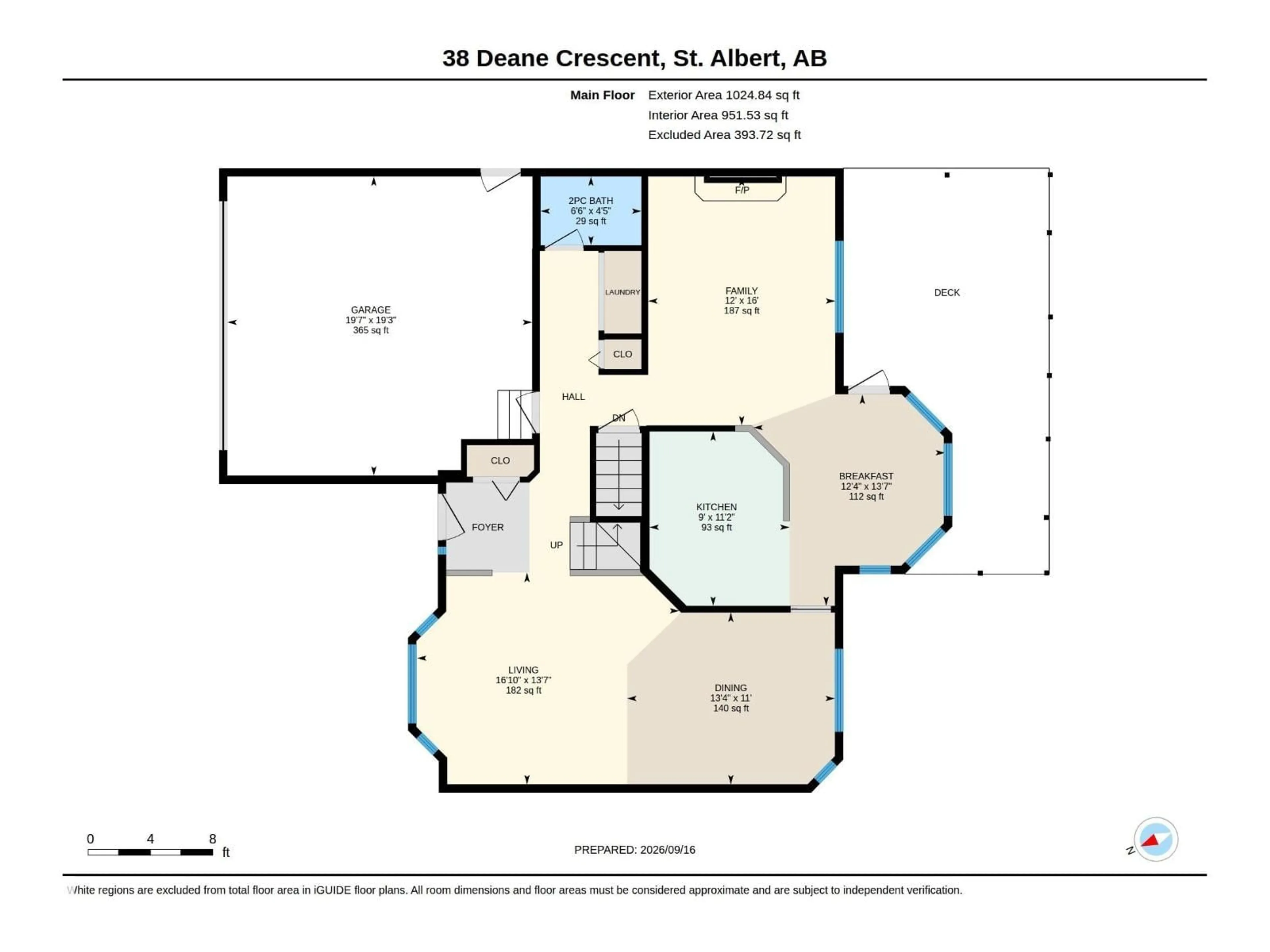 Floor plan for 38 DEANE CR, St. Albert Alberta T8N4Z4