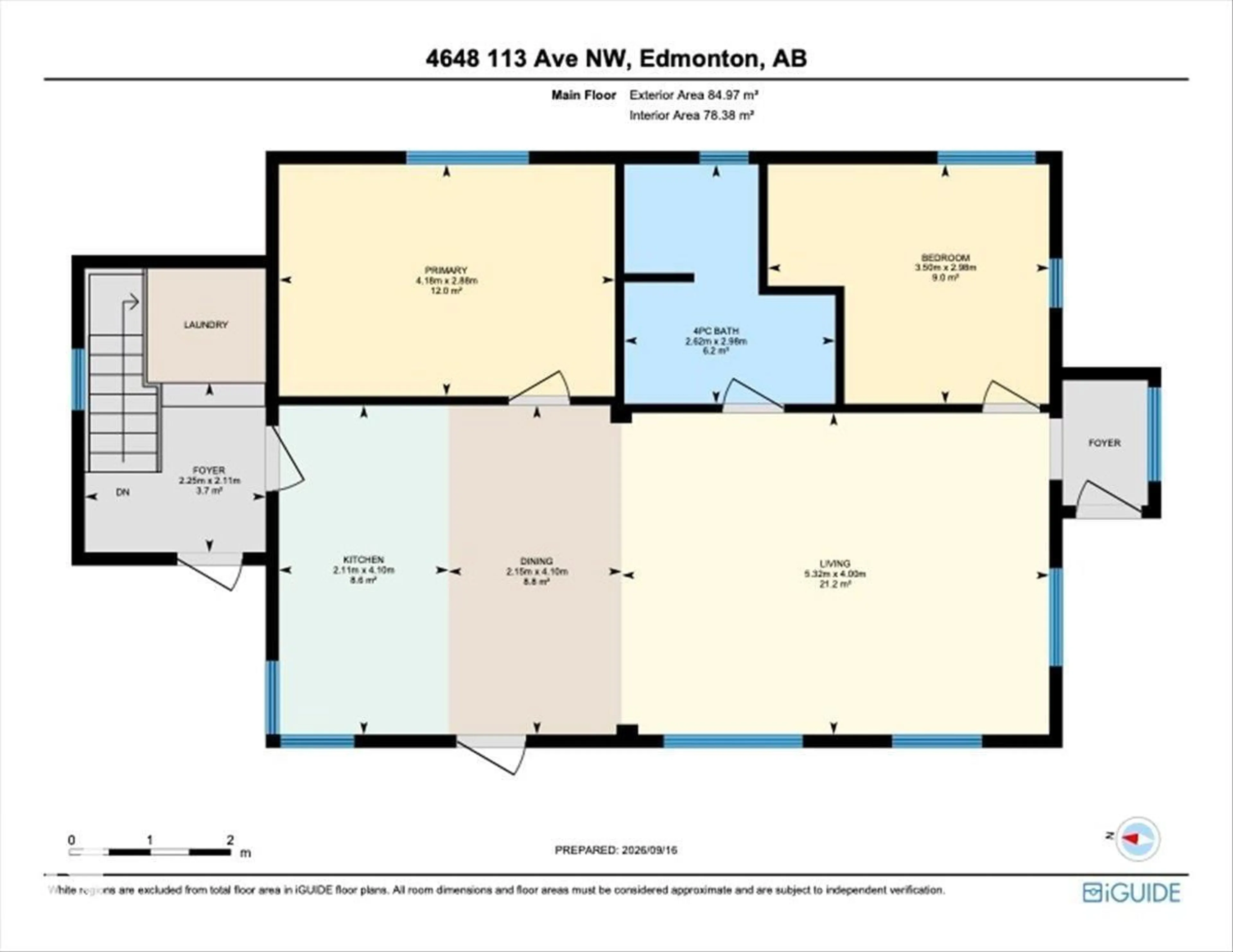 Floor plan for 4648 113 AV, Edmonton Alberta T5W0R8