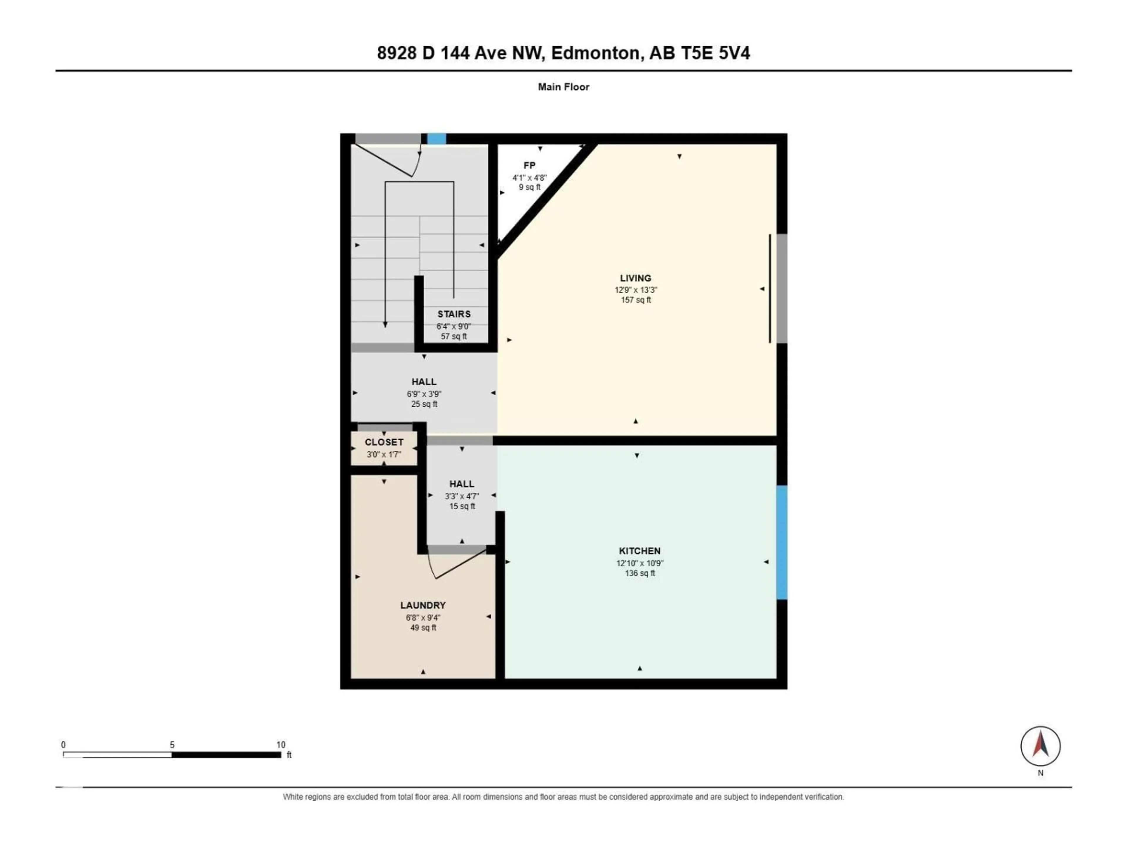 Floor plan for 8928 D 144 AV, Edmonton Alberta T5E5V4