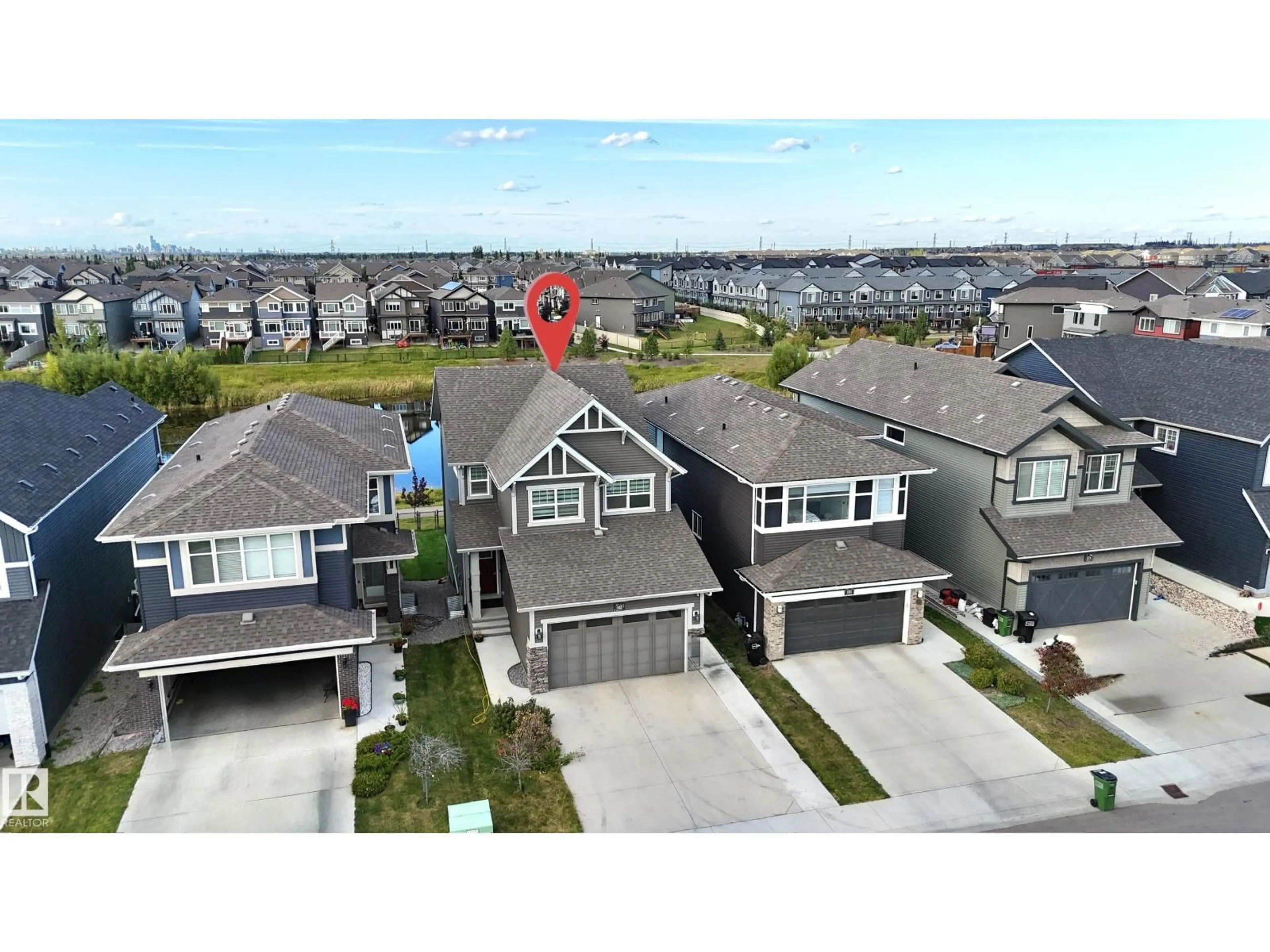 A pic from outside/outdoor area/front of a property/back of a property/a pic from drone, street for CI SW - 1583 PLUM CIRCLE, Edmonton Alberta T6X2W9