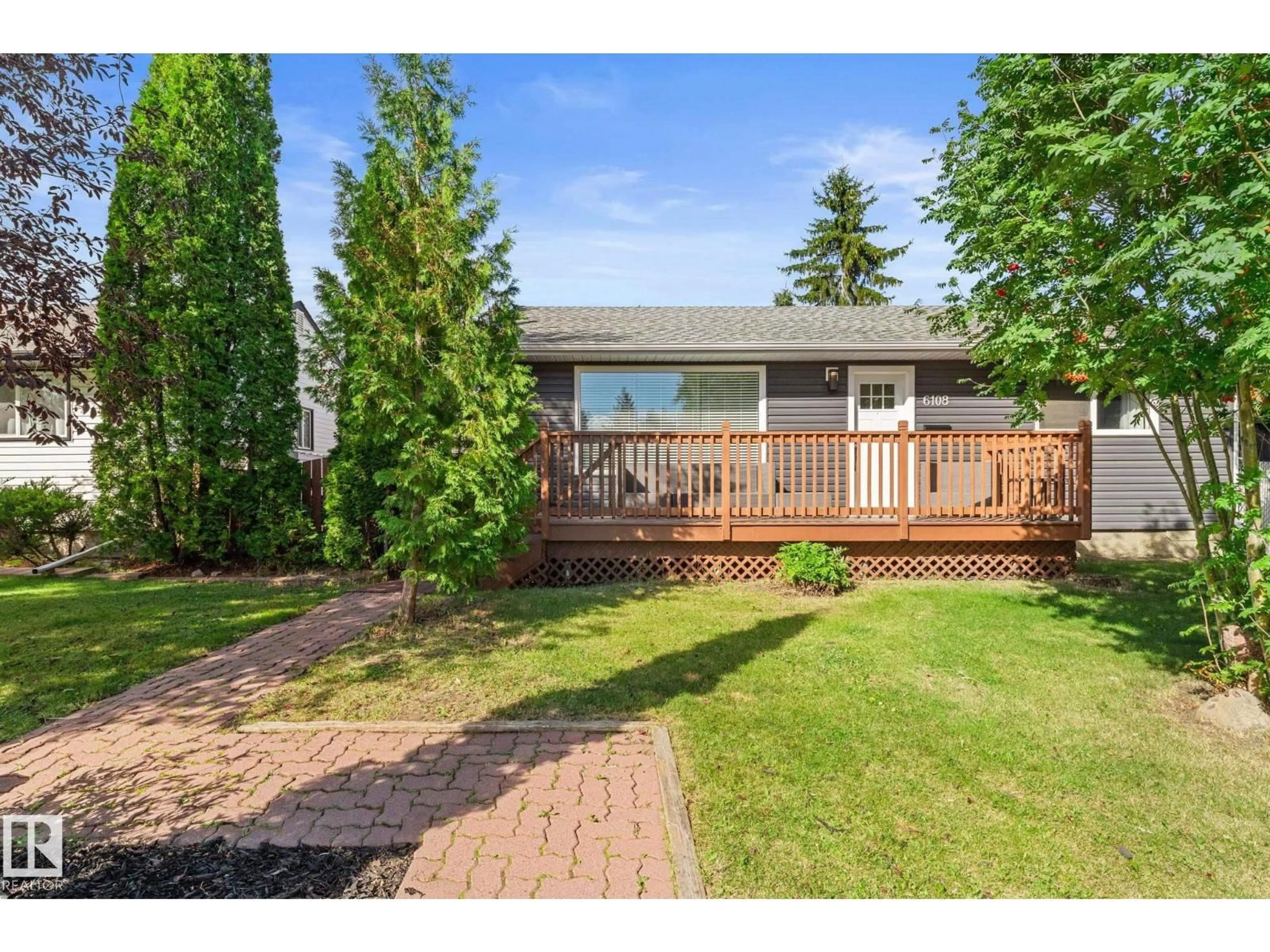 A pic from outside/outdoor area/front of a property/back of a property/a pic from drone, unknown for 6108 102 AV, Edmonton Alberta T6A0N4
