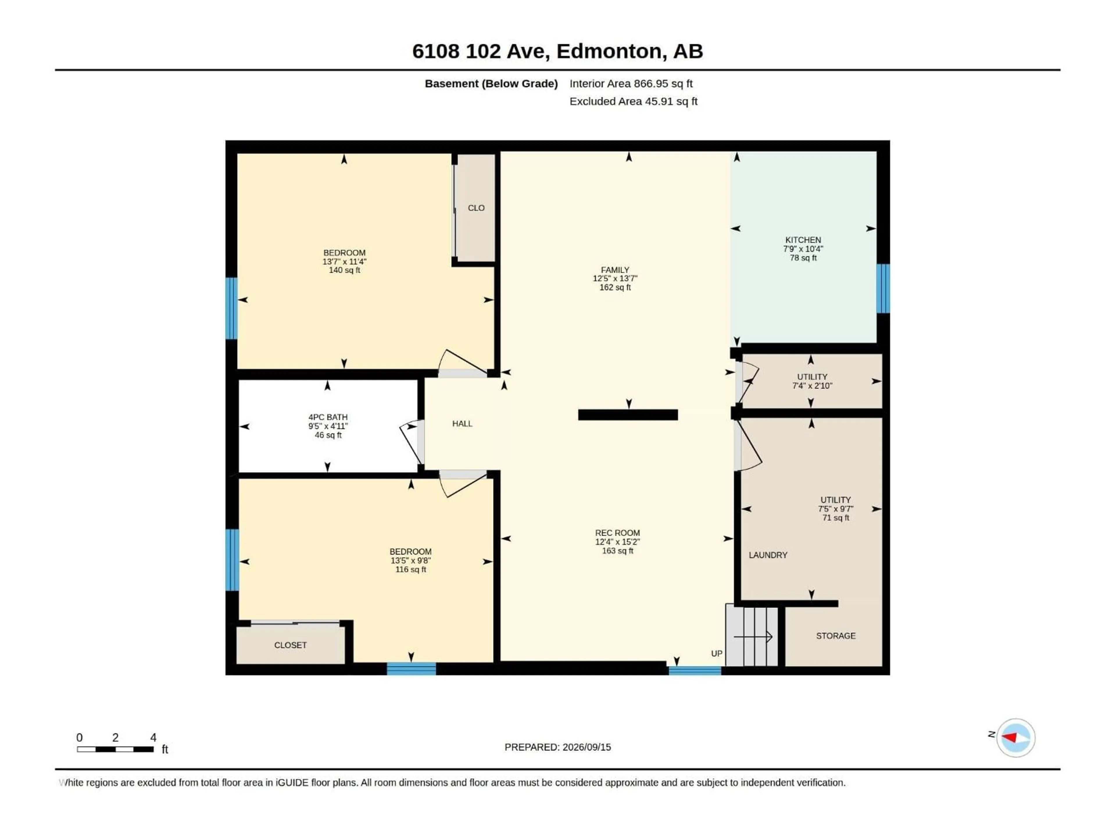 Floor plan for 6108 102 AV, Edmonton Alberta T6A0N4