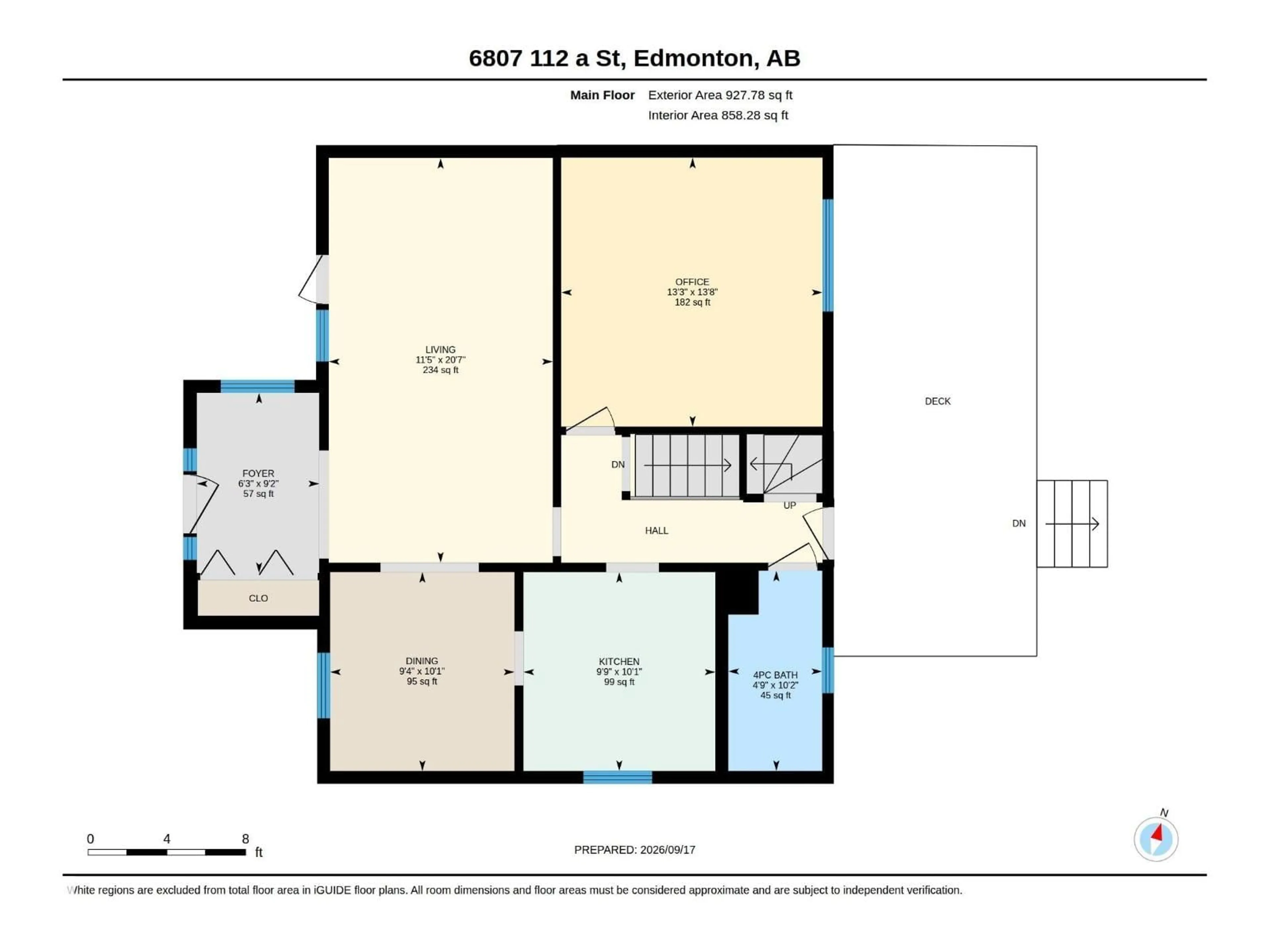 Floor plan for NW - 6807 112A ST, Edmonton Alberta T6H3K5