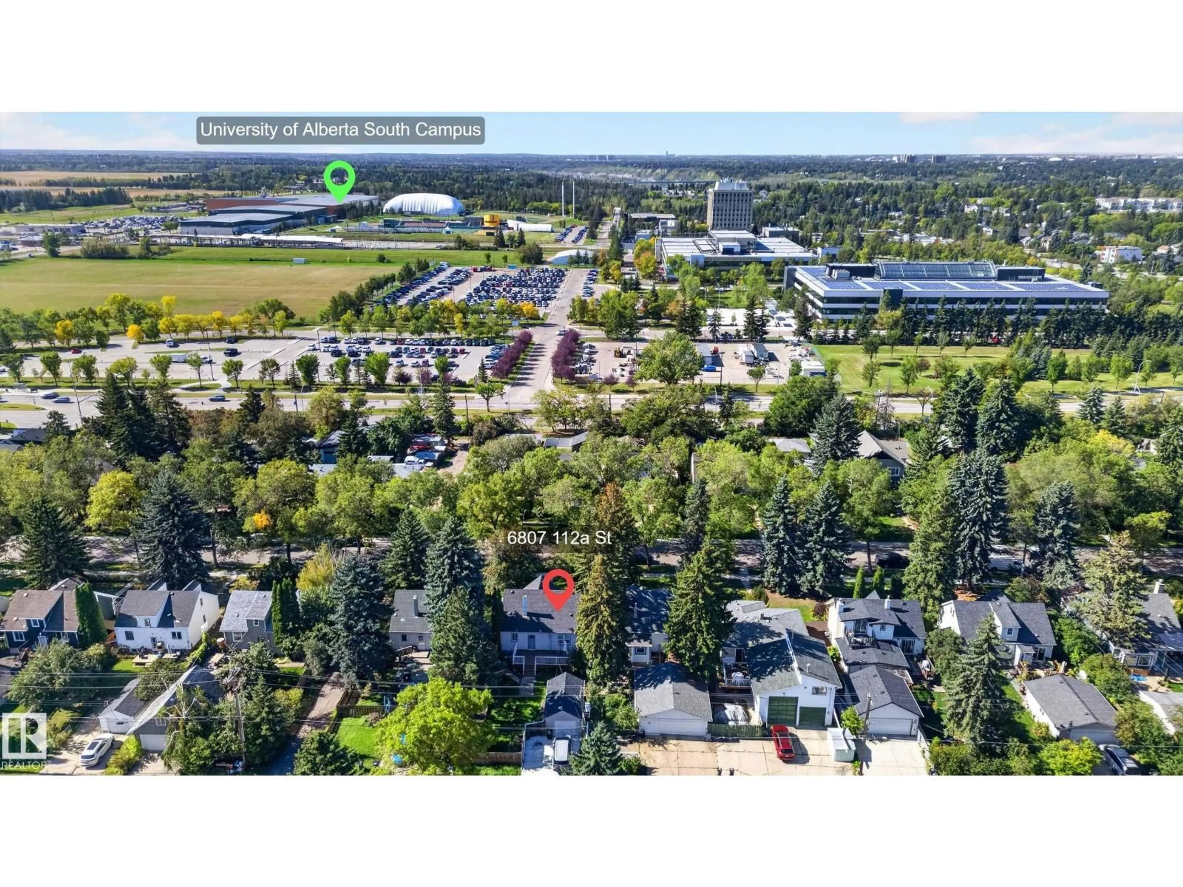 A pic from outside/outdoor area/front of a property/back of a property/a pic from drone, unknown for NW - 6807 112A ST, Edmonton Alberta T6H3K5