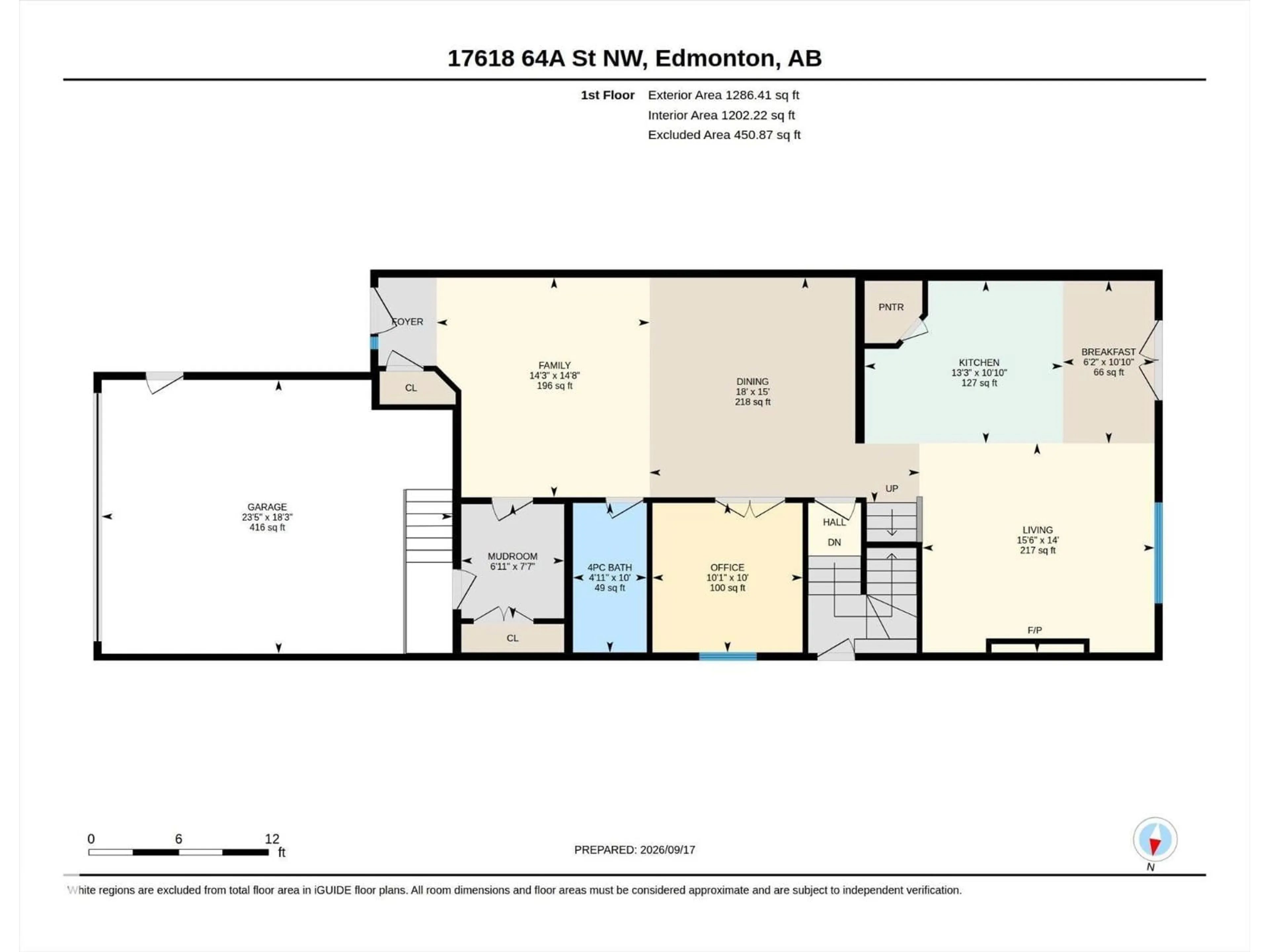 Floor plan for NW - 17618 64A ST, Edmonton Alberta T5Y4A9