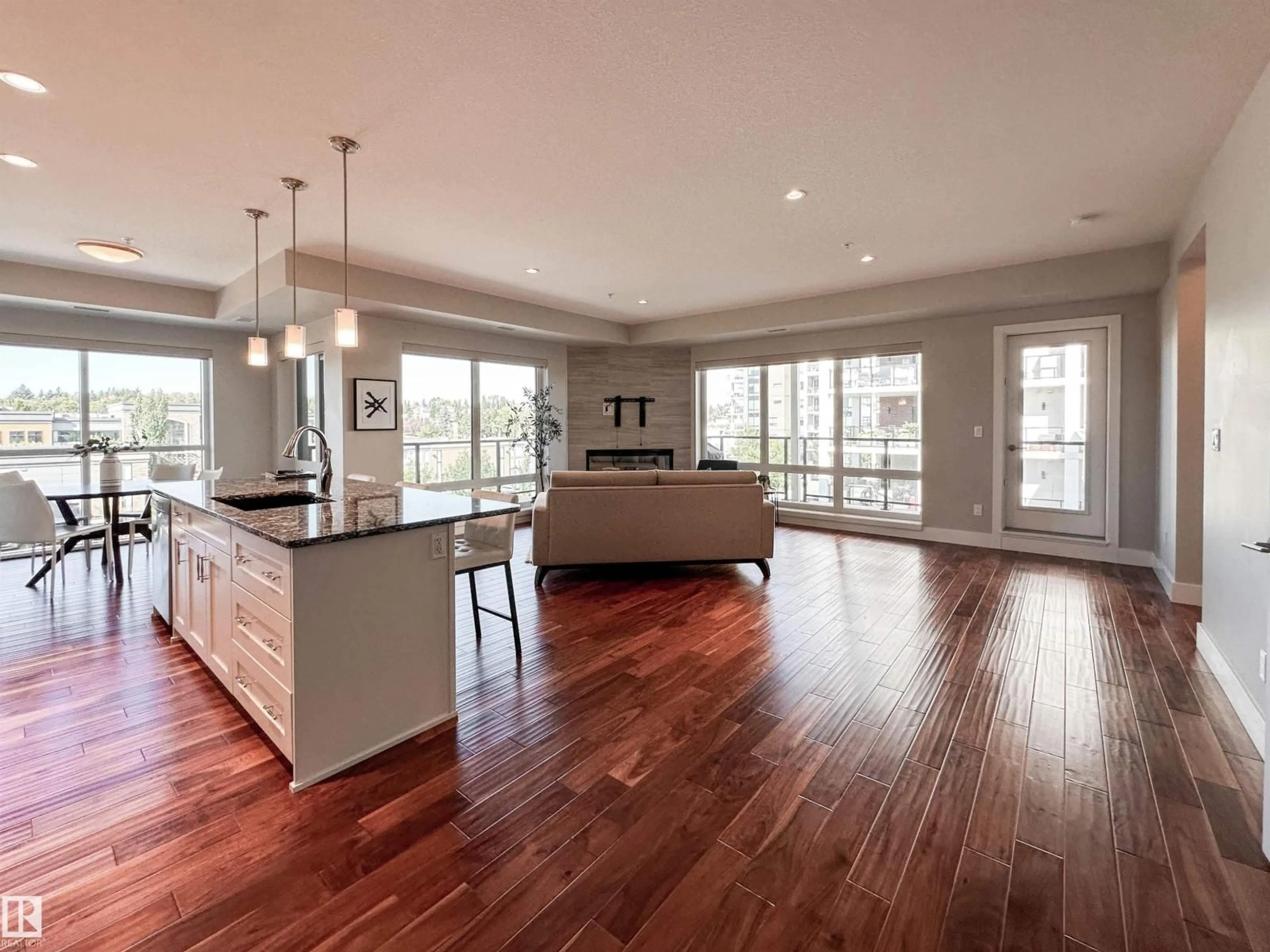 Open concept kitchen, wood/laminate floor for 200 - 620 BELLEROSE DR, St. Albert Alberta T8N7P7