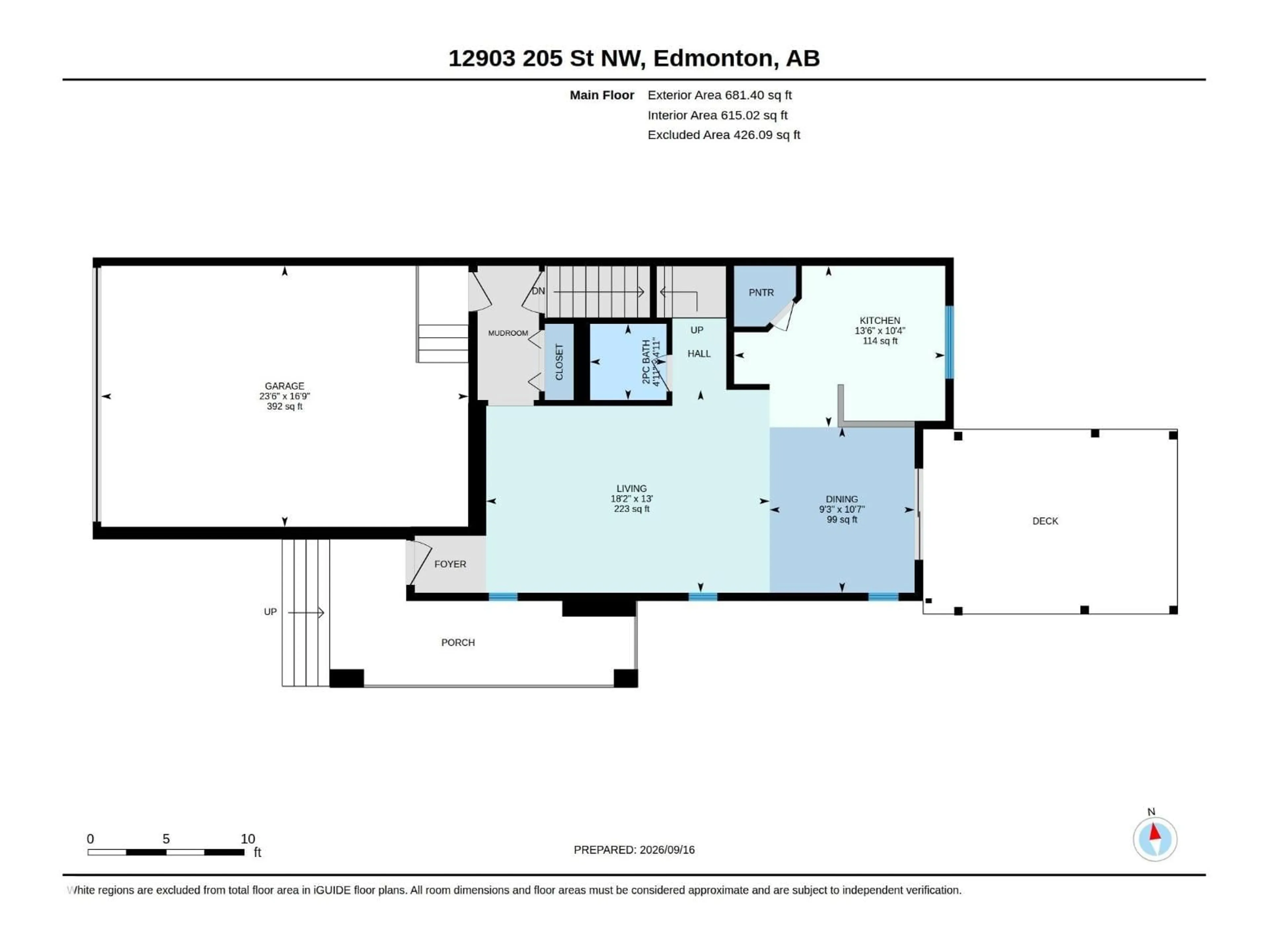 Floor plan for 12903 205 ST NW, Edmonton Alberta T5S0G4