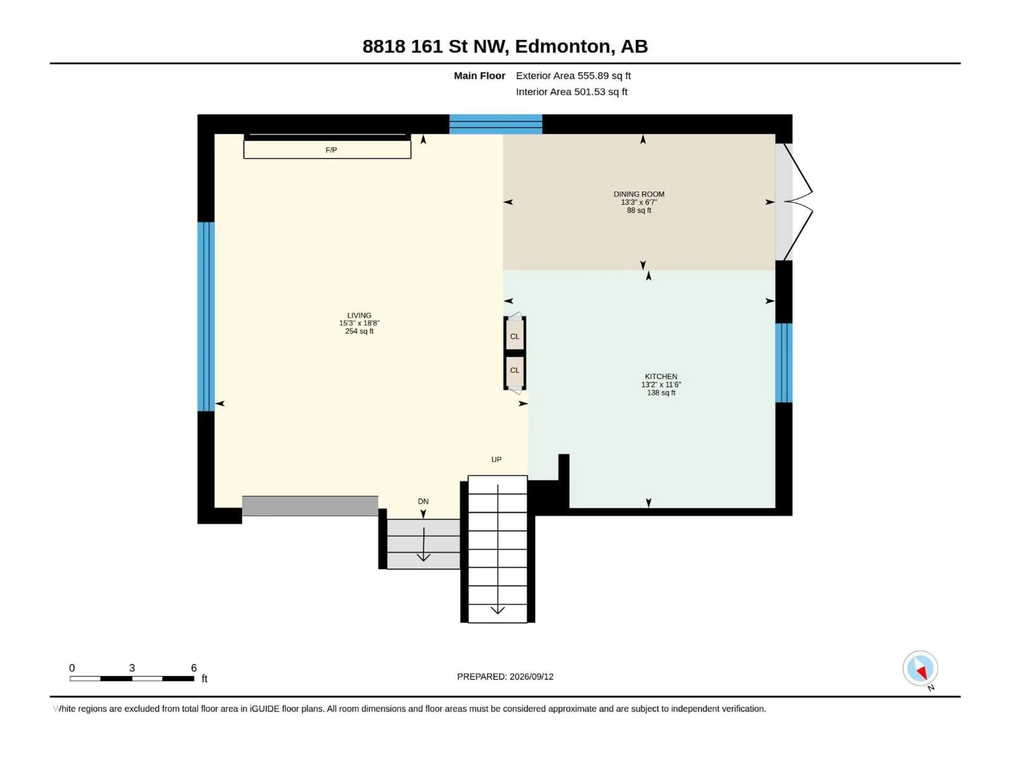 Floor plan for 8818 161 ST, Edmonton Alberta T5R2L2