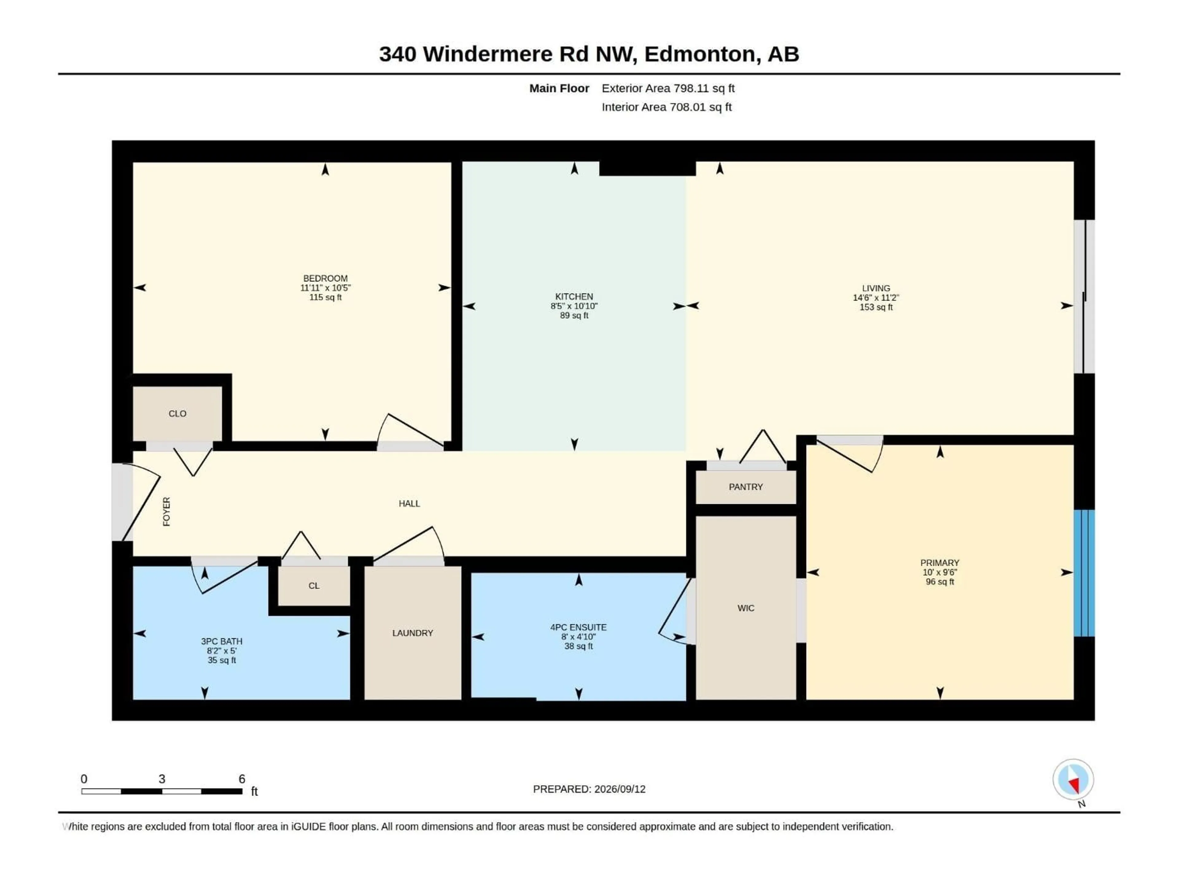Floor plan for #106 - 340 WINDERMERE RD, Edmonton Alberta T6W2P2