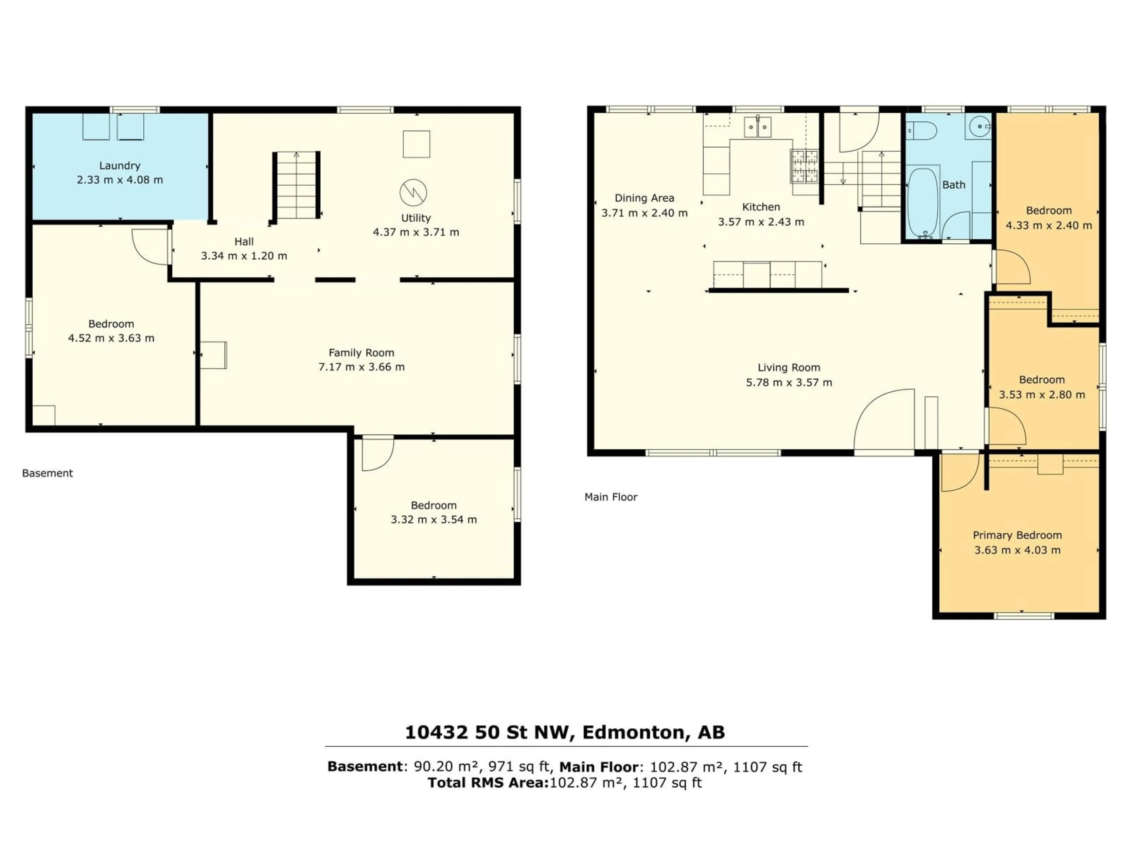 Floor plan for 10432 50 ST, Edmonton Alberta T6A2C6
