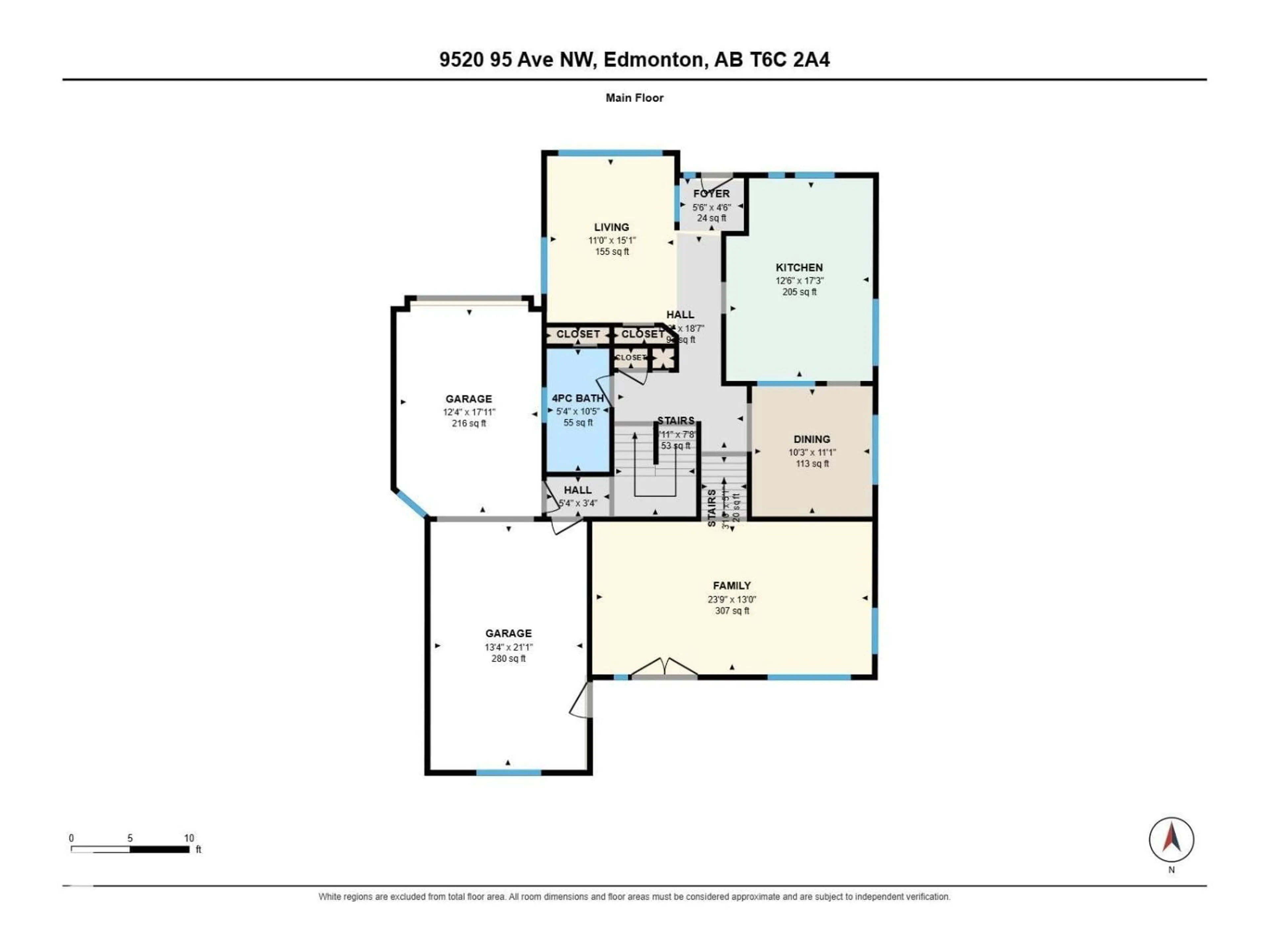 Floor plan for NW - 9520 95 AV, Edmonton Alberta T6C2A4
