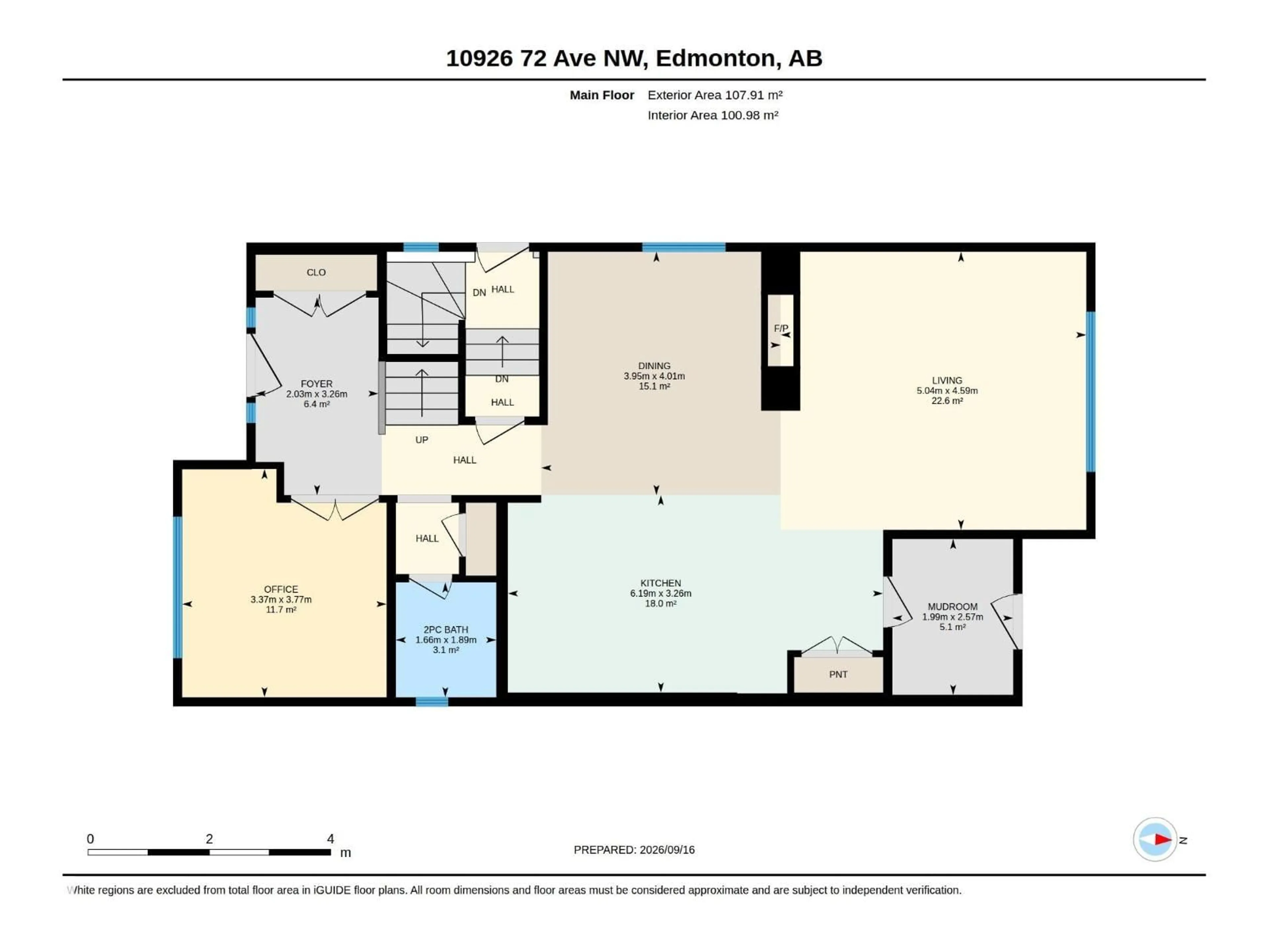 Floor plan for 10926 72 AV, Edmonton Alberta T6G0A9