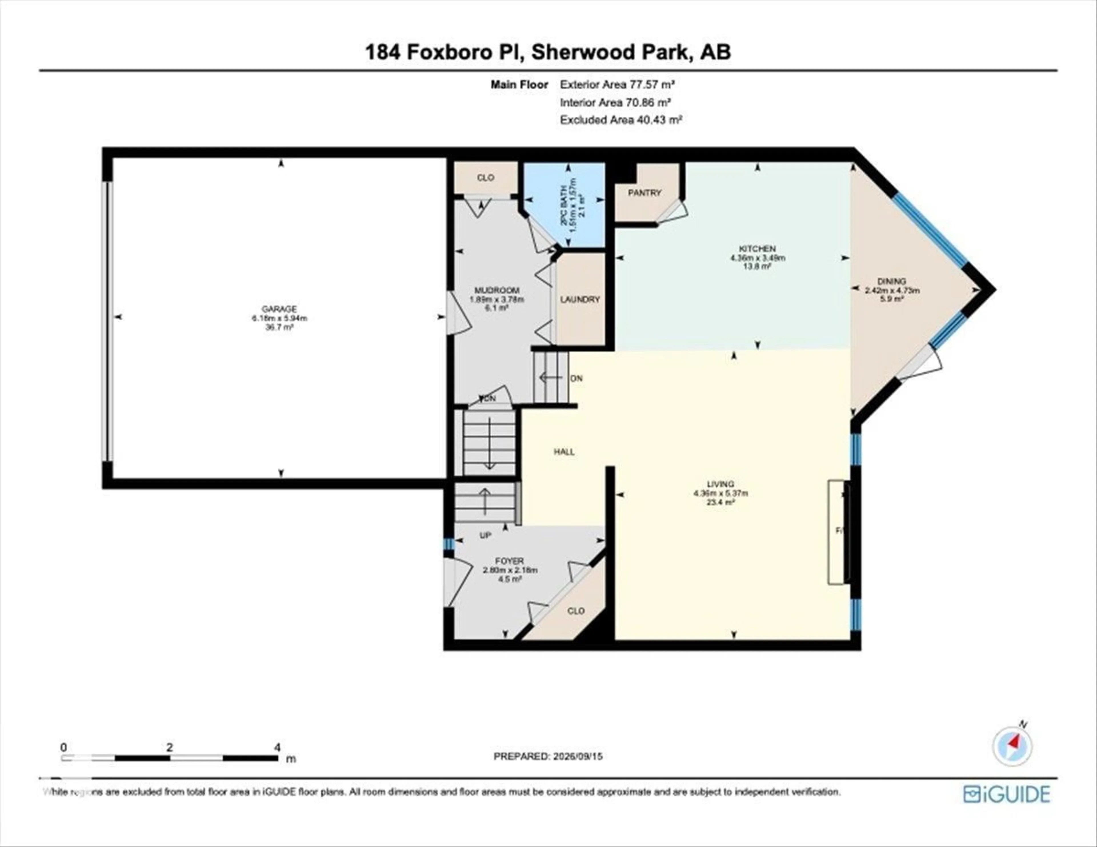 Floor plan for 184 FOXBORO PL, Sherwood Park Alberta T8A5Y5
