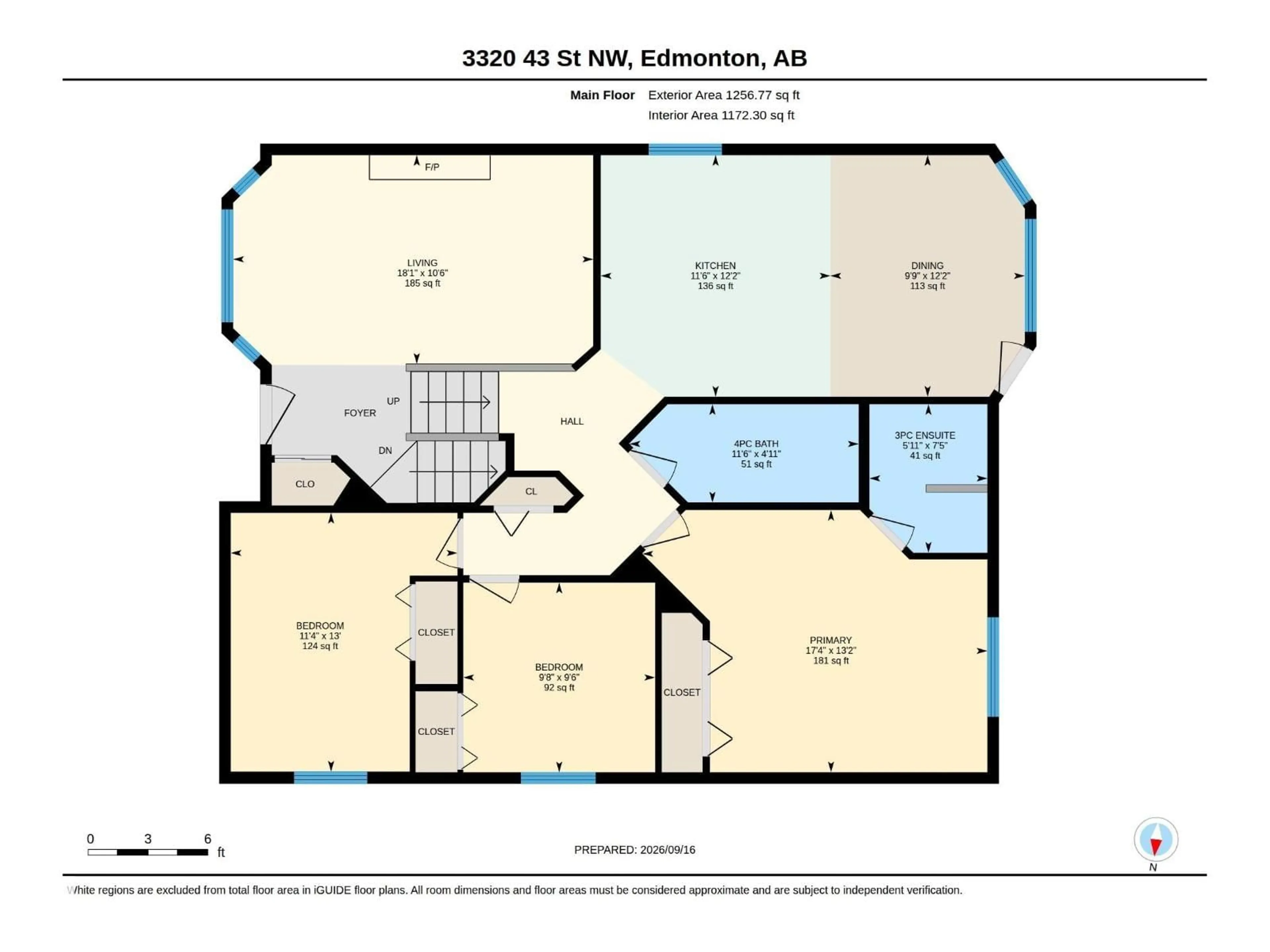 Floor plan for 3320 43 ST, Edmonton Alberta T6L6A4