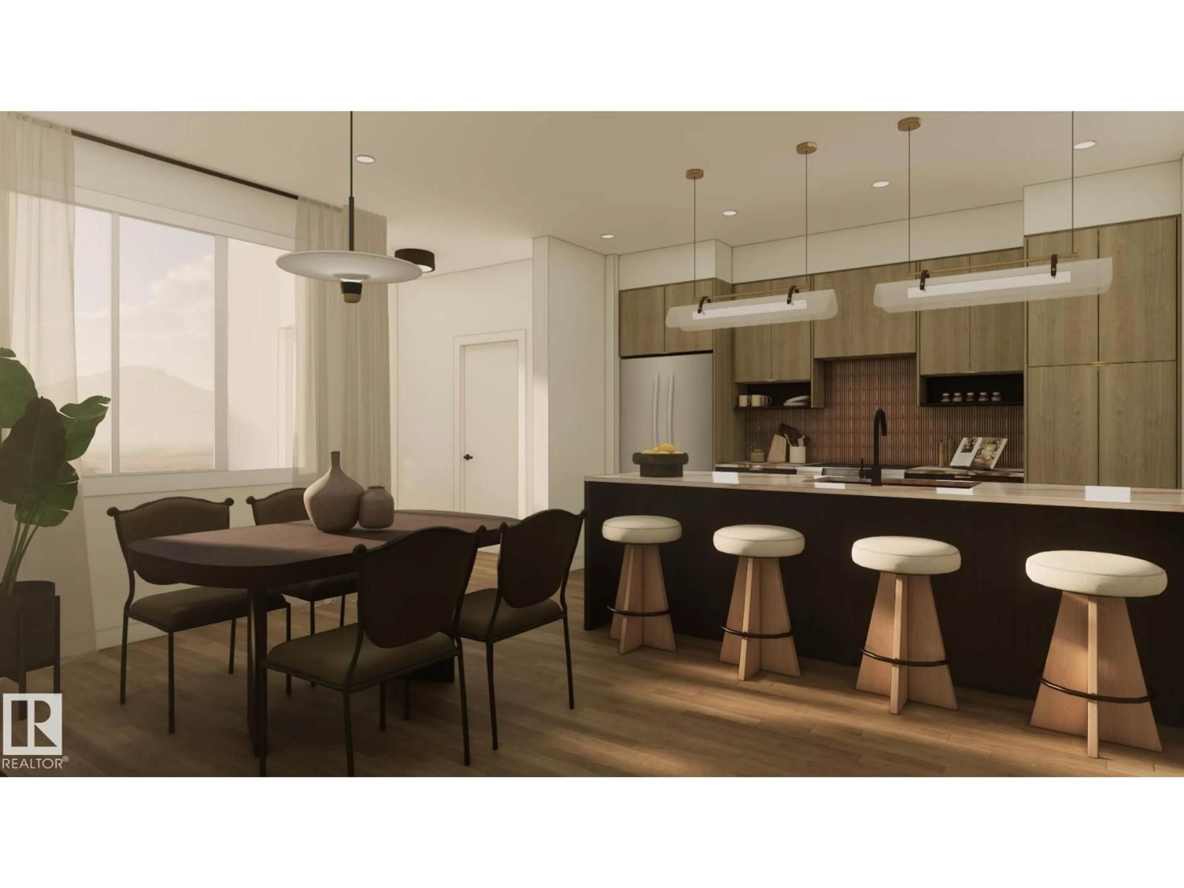 Open concept kitchen, wood/laminate floor for 73 CUDDIE DR, Sherwood Park Alberta T8H3C8