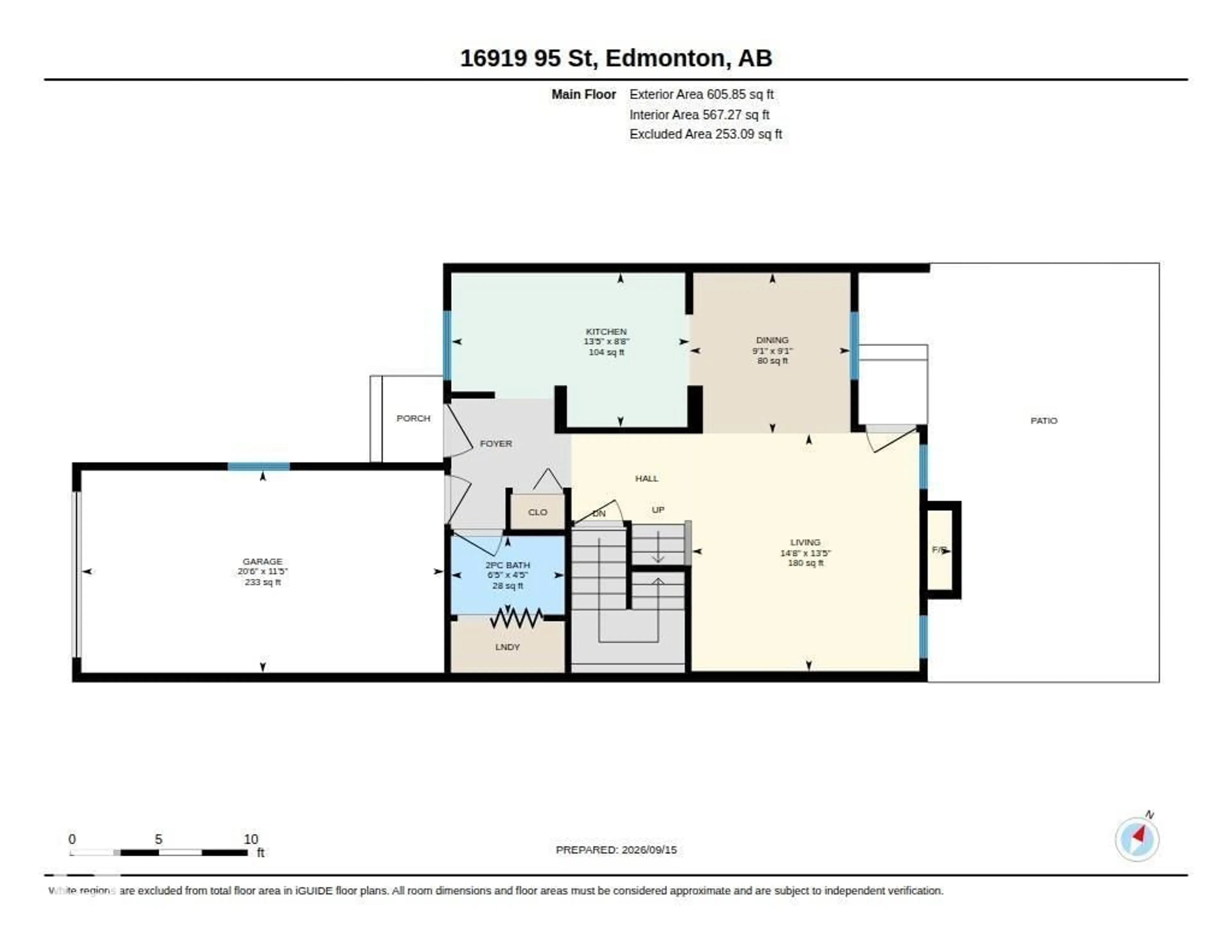Floor plan for NW - 16919 95 ST, Edmonton Alberta T5Z1Z3