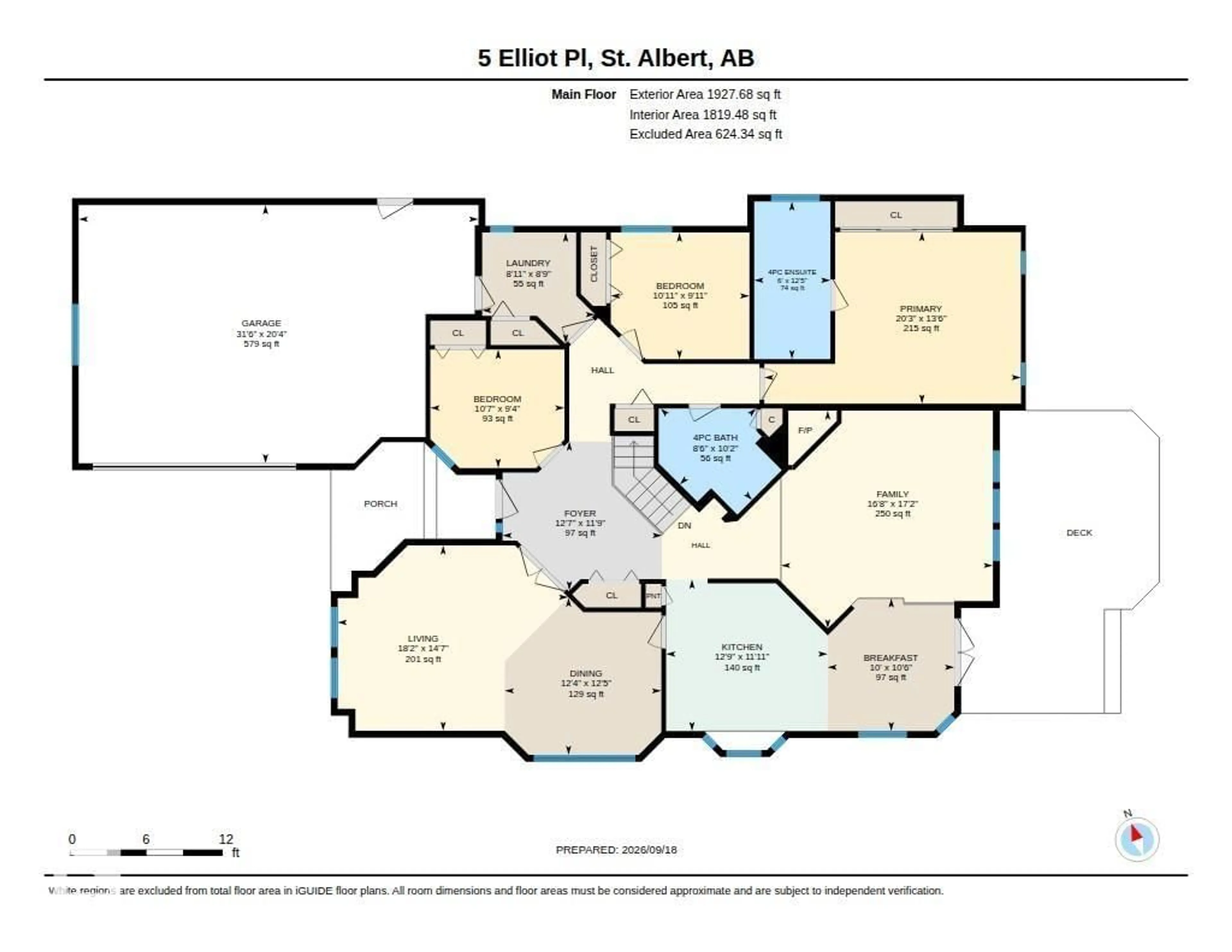 Floor plan for 5 ELLIOTT PL, St. Albert Alberta T8N5S5