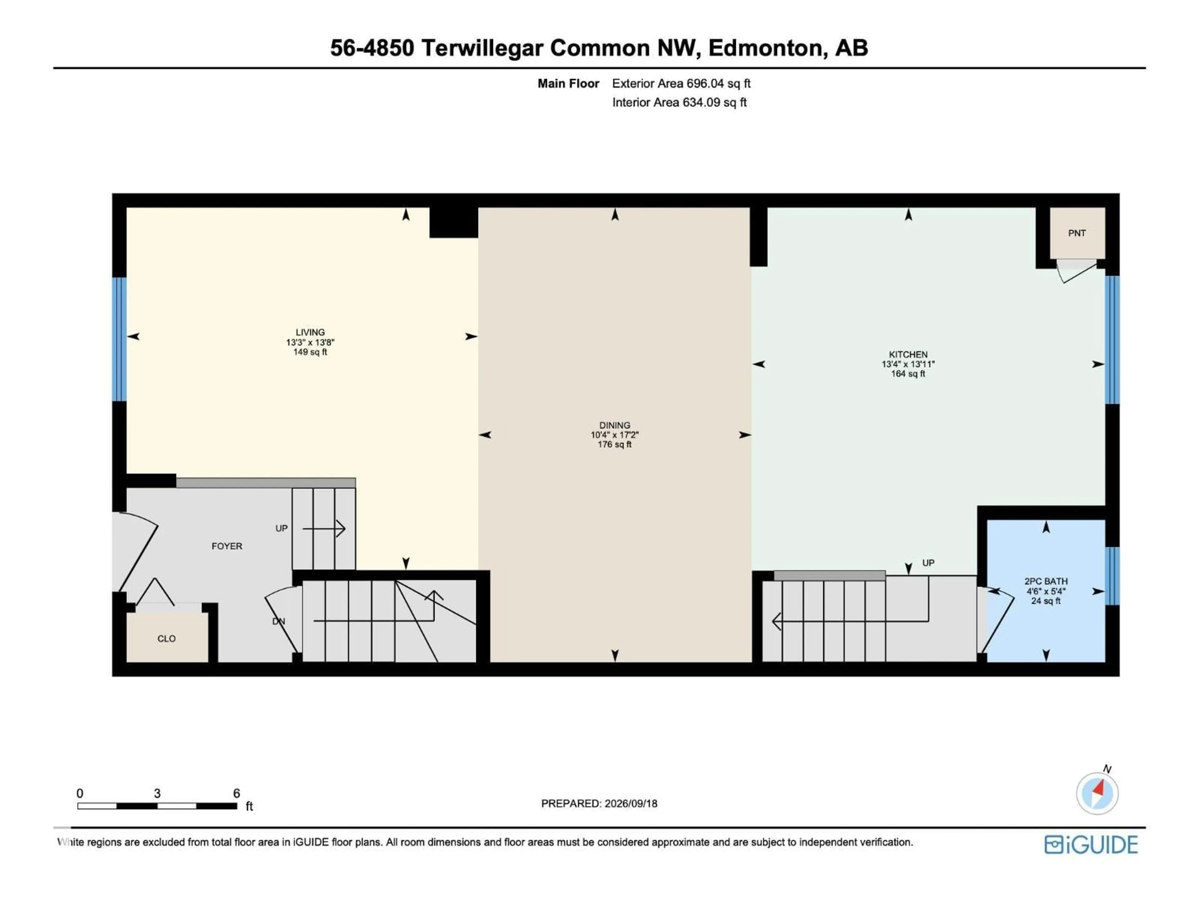 Floor plan for #56 - 4850 TERWILLEGAR COMMON, Edmonton Alberta T6R0T6