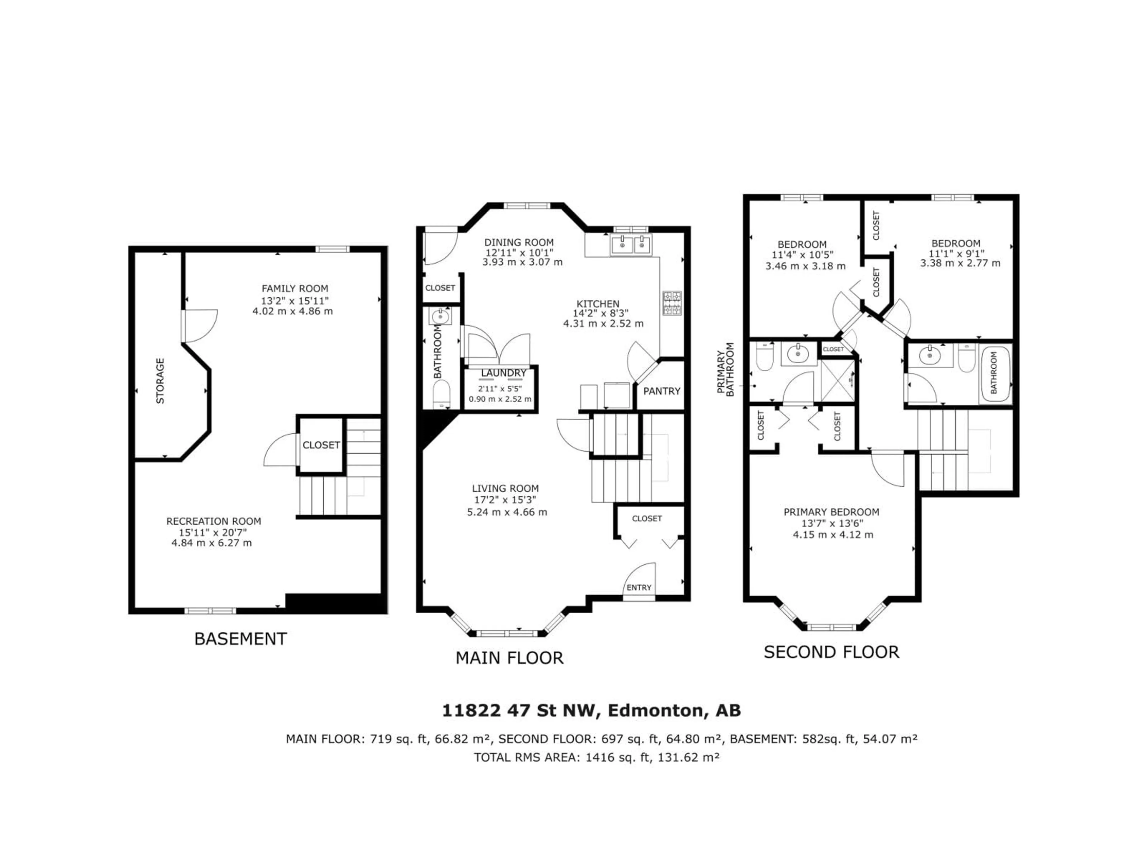 Floor plan for 11822 47 ST, Edmonton Alberta T5W2W8