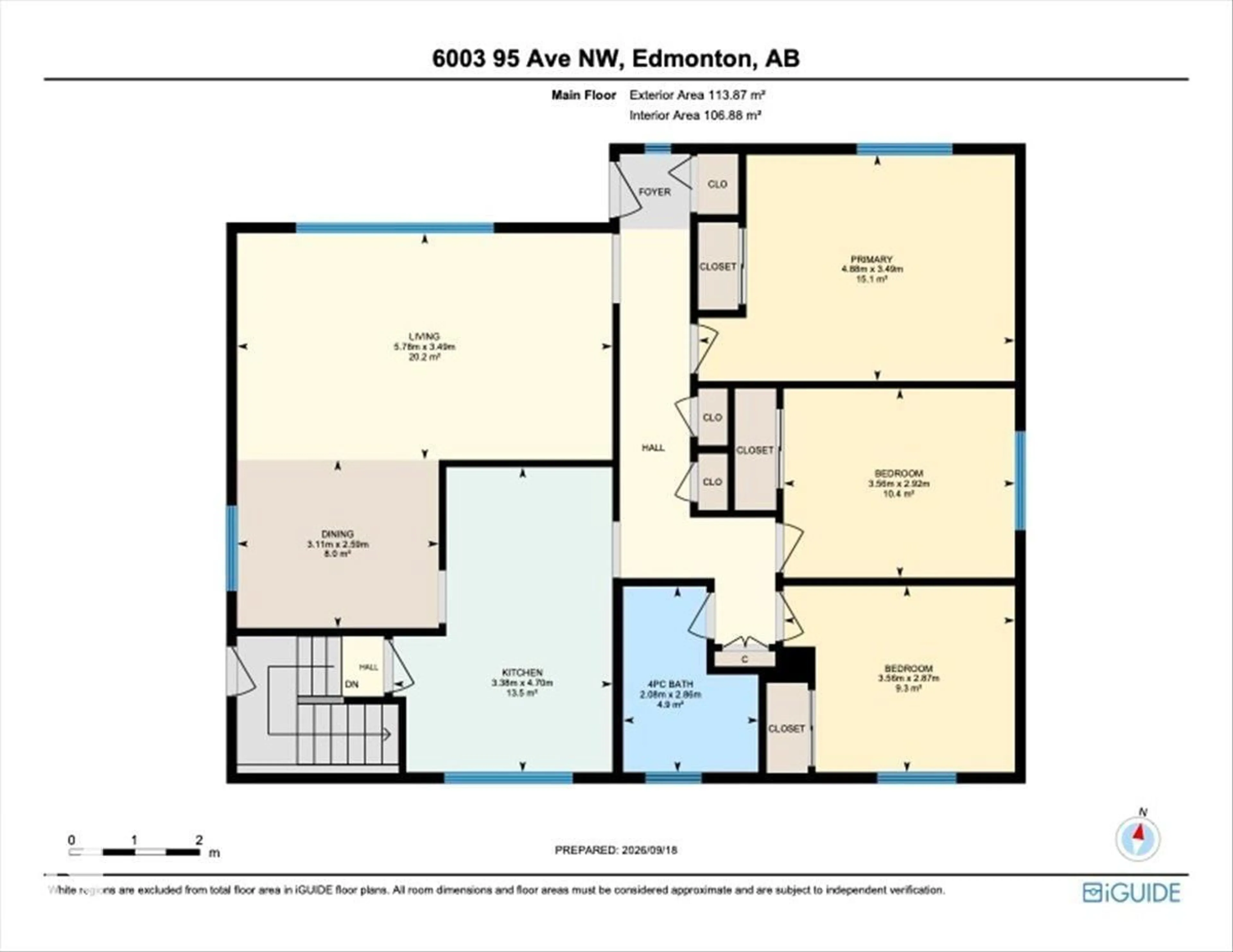 Floor plan for NW - 6003 95 AV, Edmonton Alberta T6B1A4