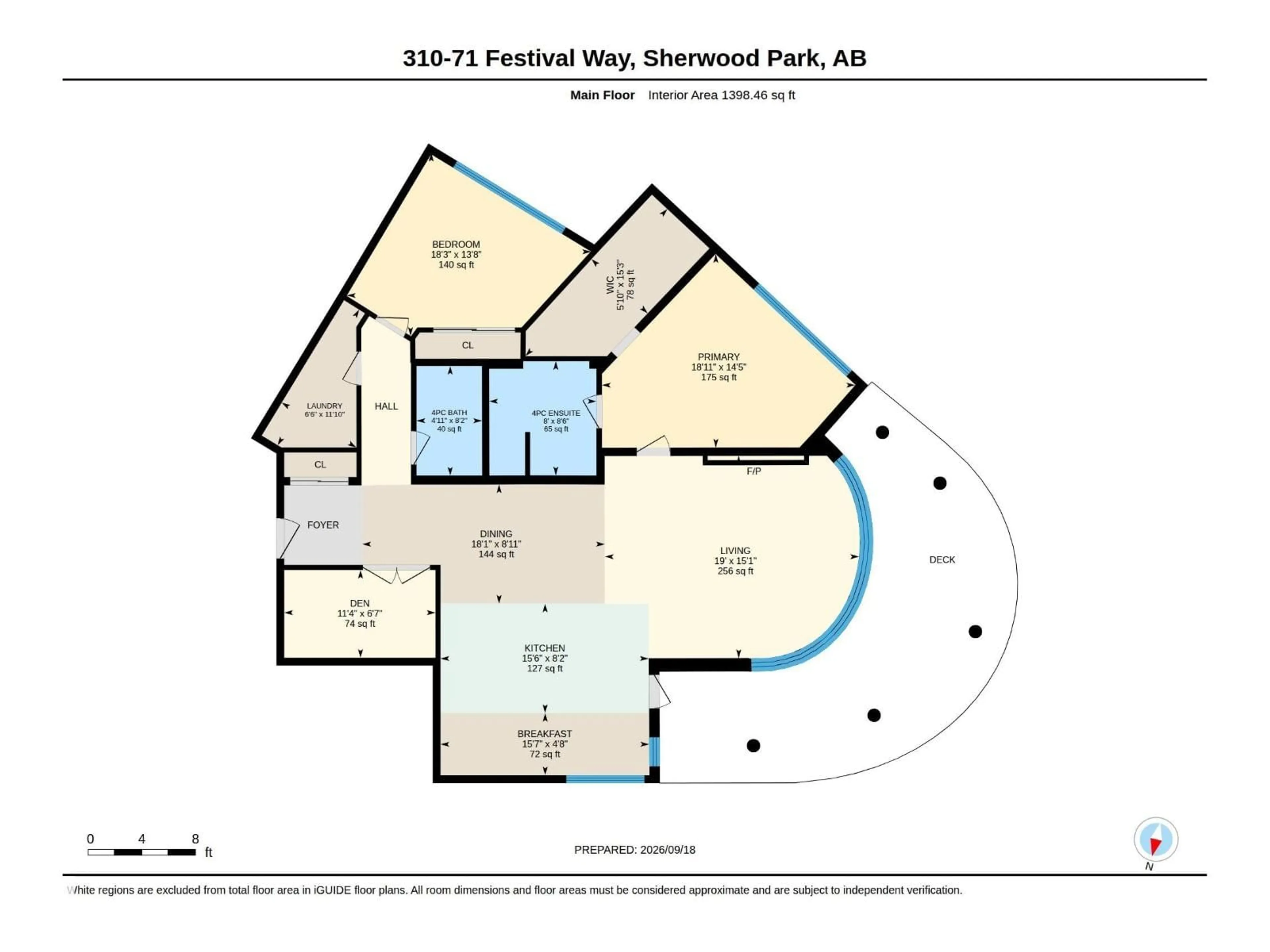 Floor plan for 310 71 FESTIVAL WY, Sherwood Park Alberta T8A4Y4