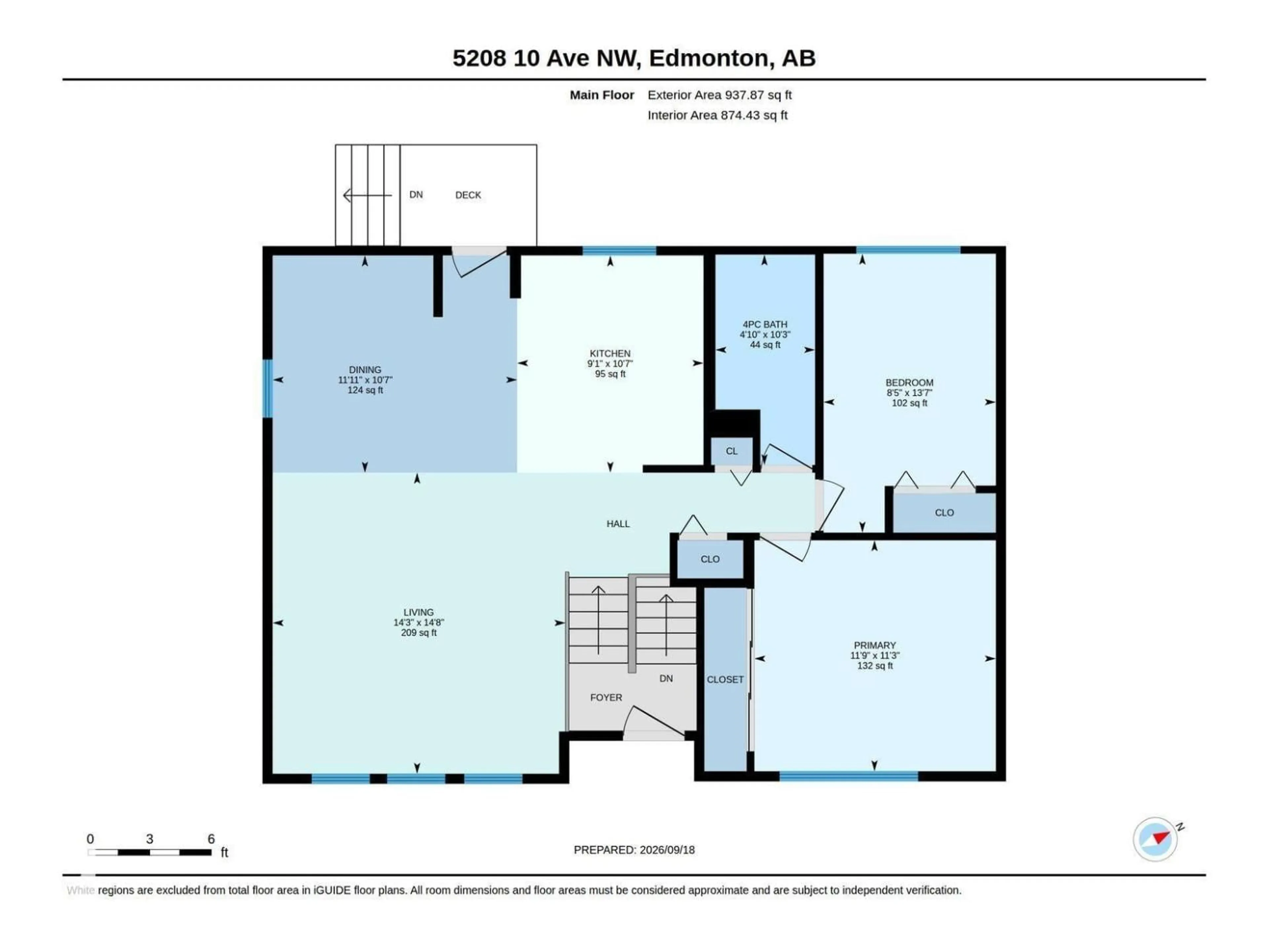 Floor plan for 5208 10 AV, Edmonton Alberta T6L1Z1