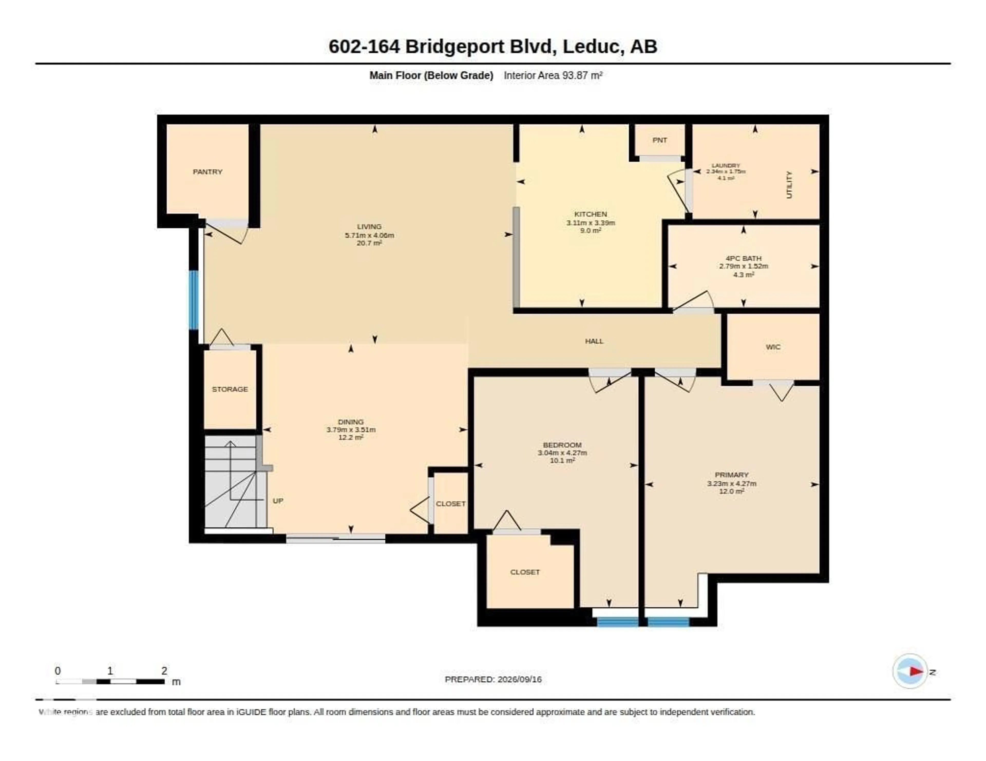 Floor plan for 164 - 602 BRIDGEPORT BV, Leduc Alberta T9E0L3